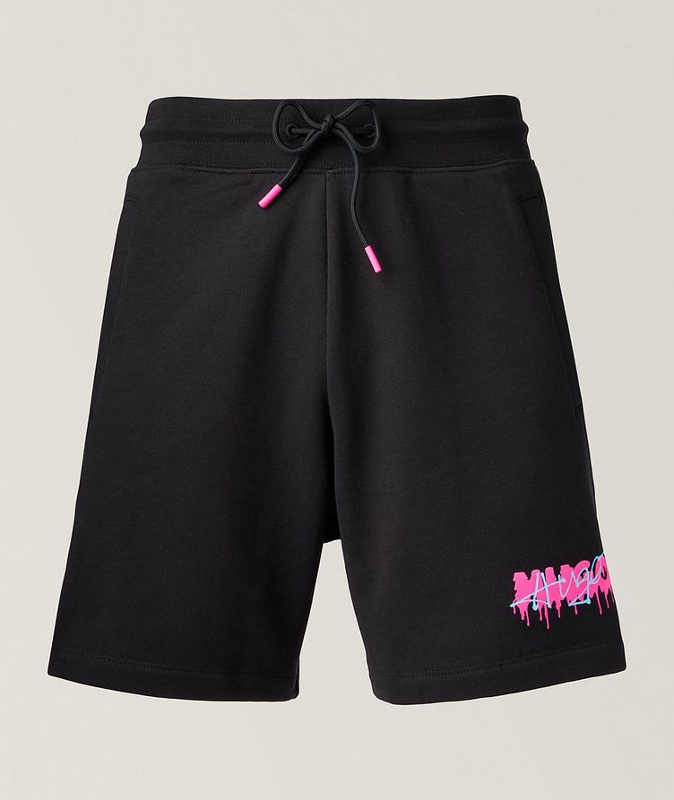 Graffiti Logo Weighted Terry Cotton Shorts image 0