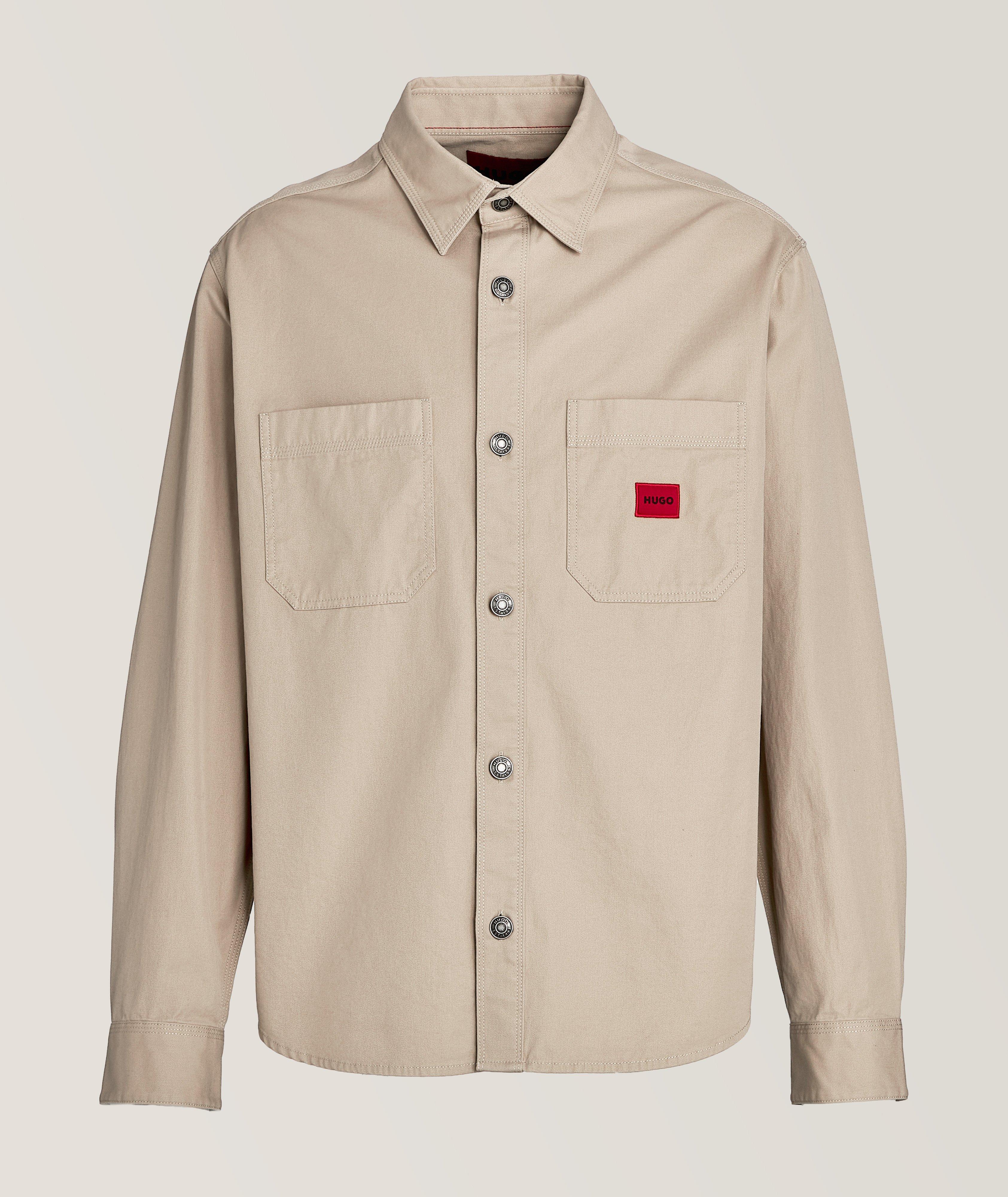 Embroidered Logo Patch Cotton Overshirt