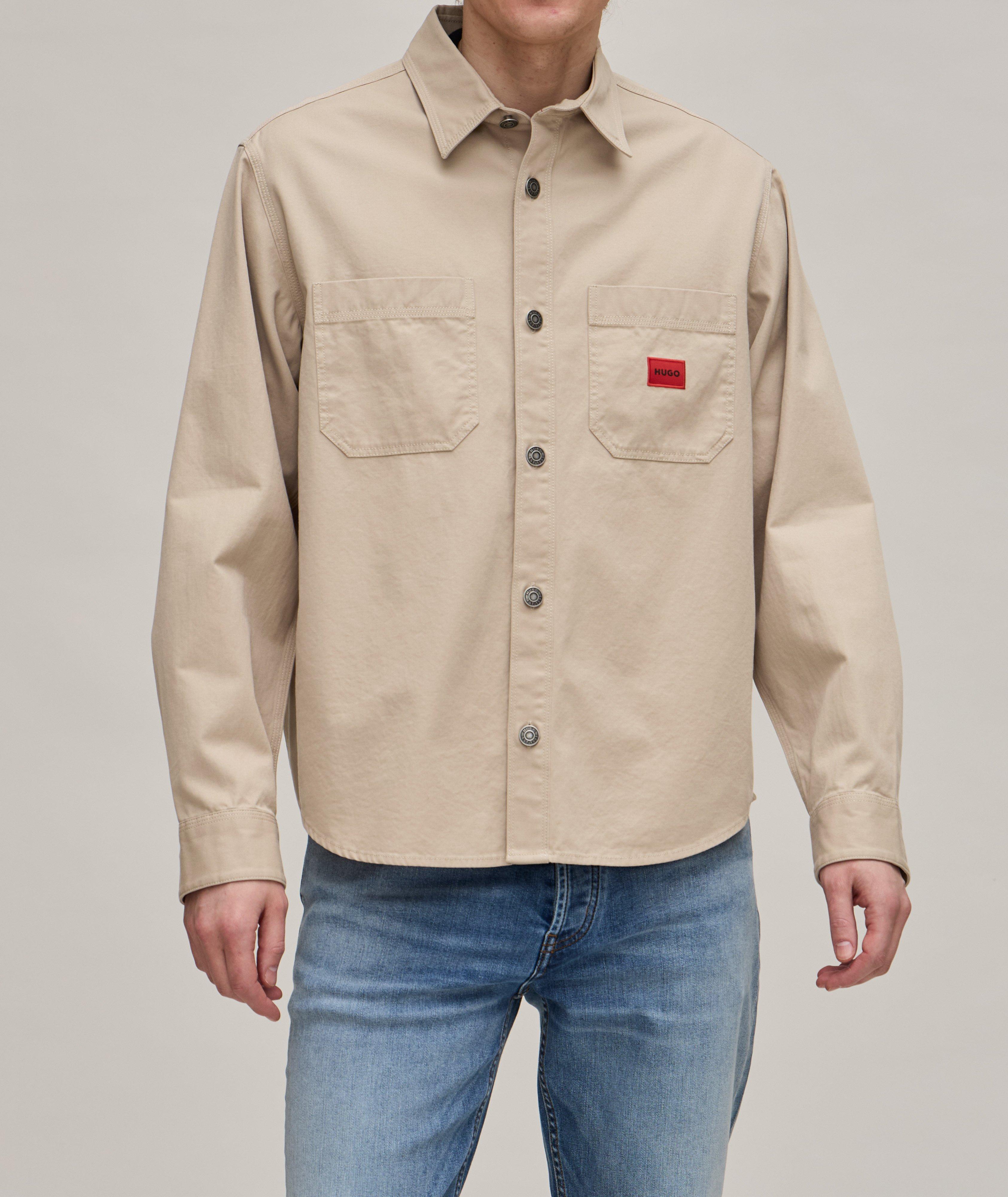 Embroidered Logo Patch Cotton Overshirt