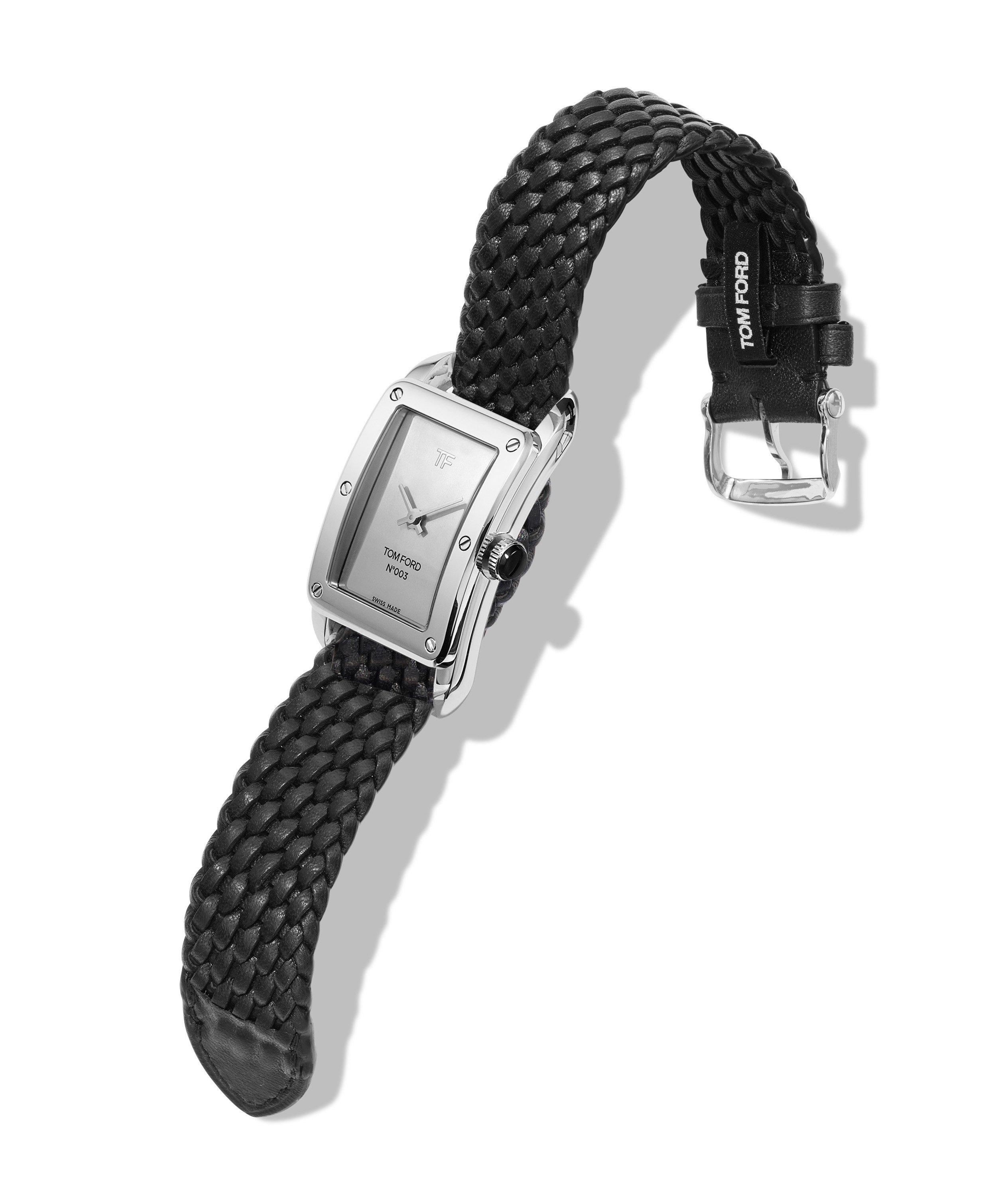 Chrome Dialed Braided Leather Watch image 1