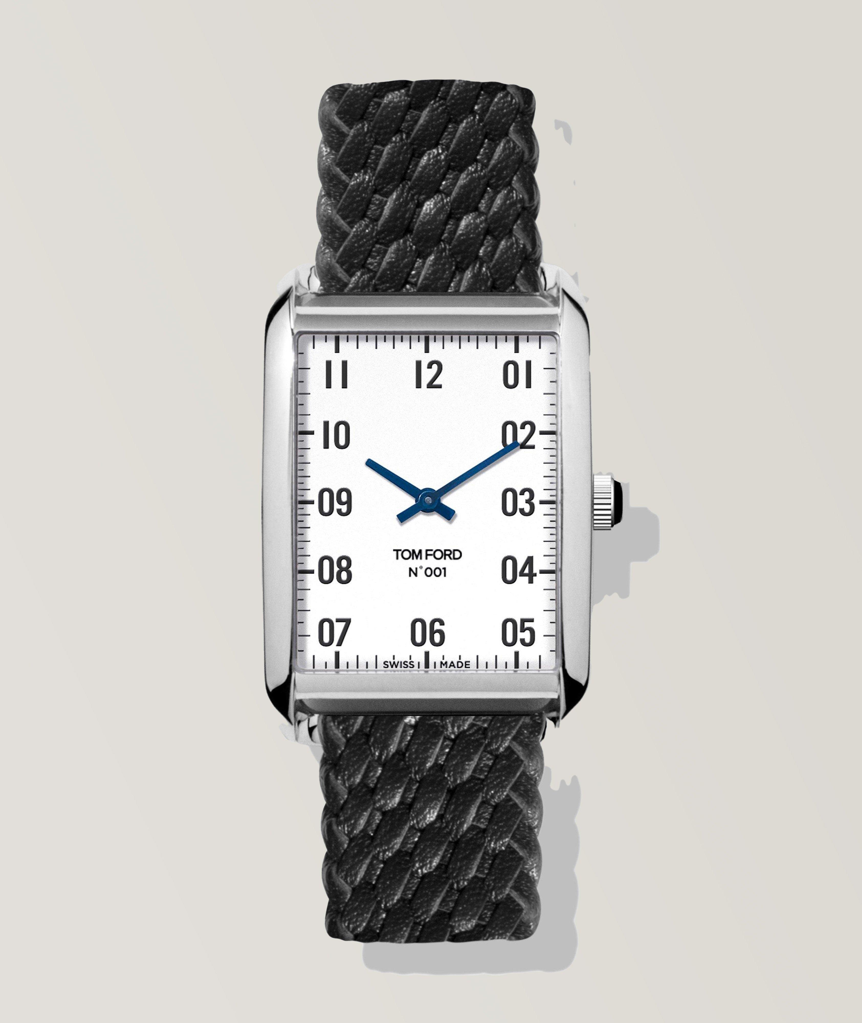 Dialed Braided Leather Watch image 0