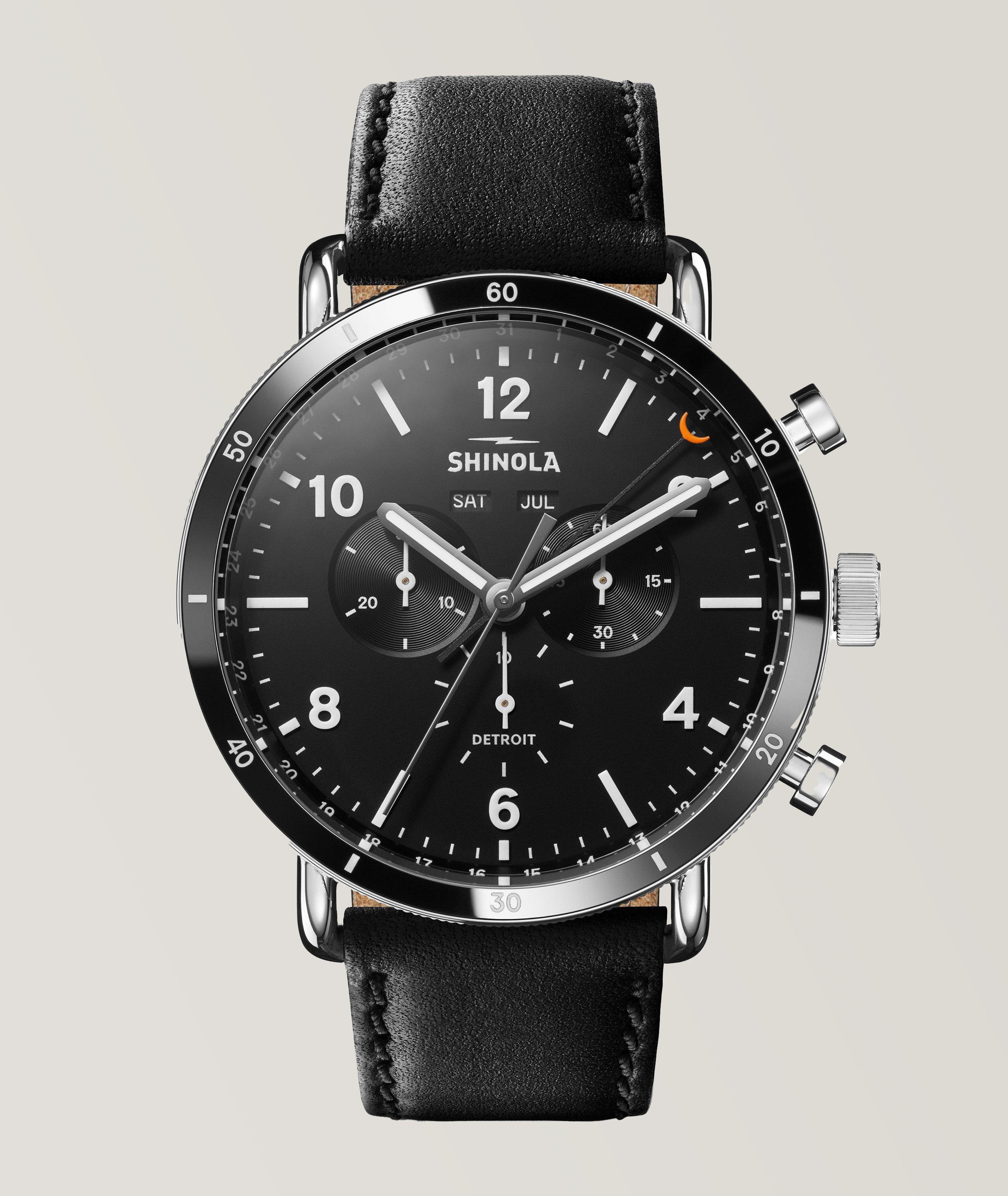 The Canfield Leather Strap Sport Watch image 0