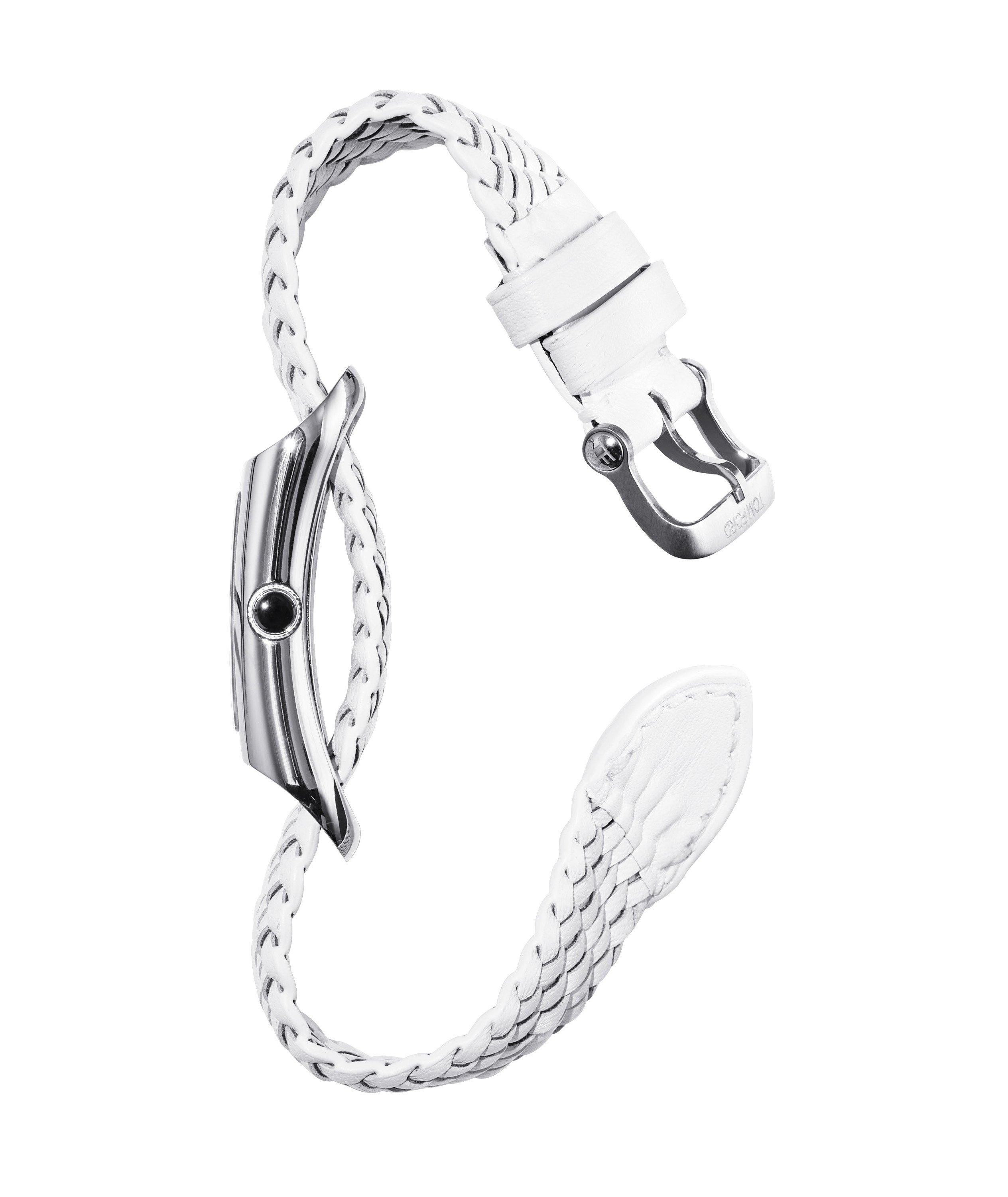 Montre avec bracelet en cuir tressé image 2