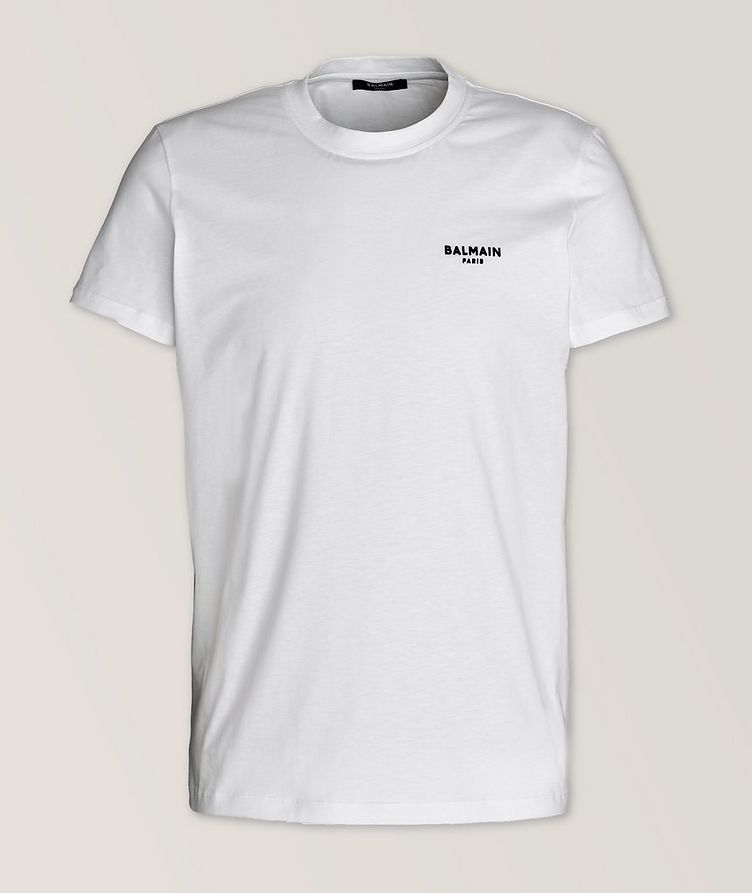 T-shirt en coton avec logo en velours image 0