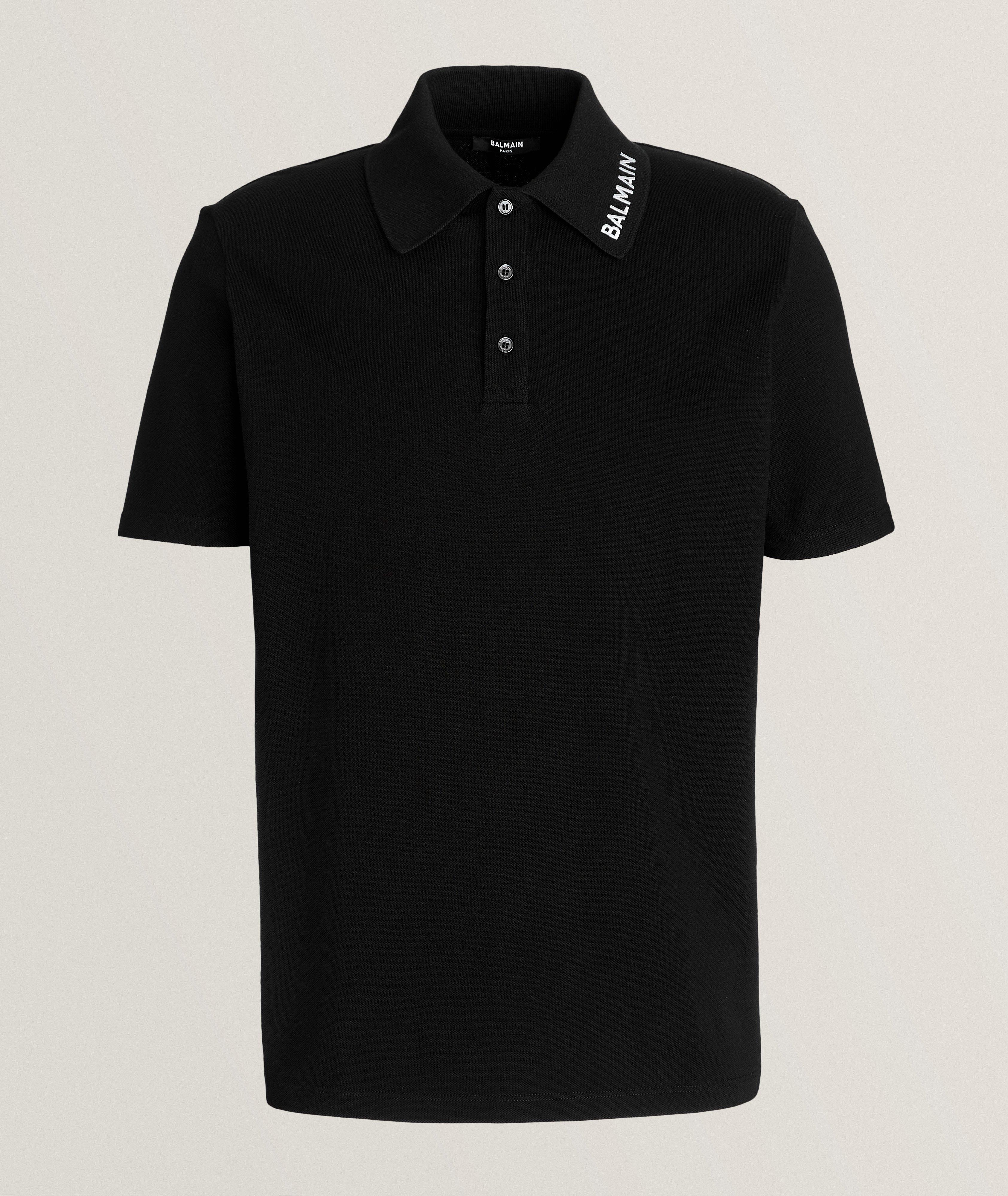 Balmain Embroidered Collar Cotton Polo | Polos | Harry Rosen