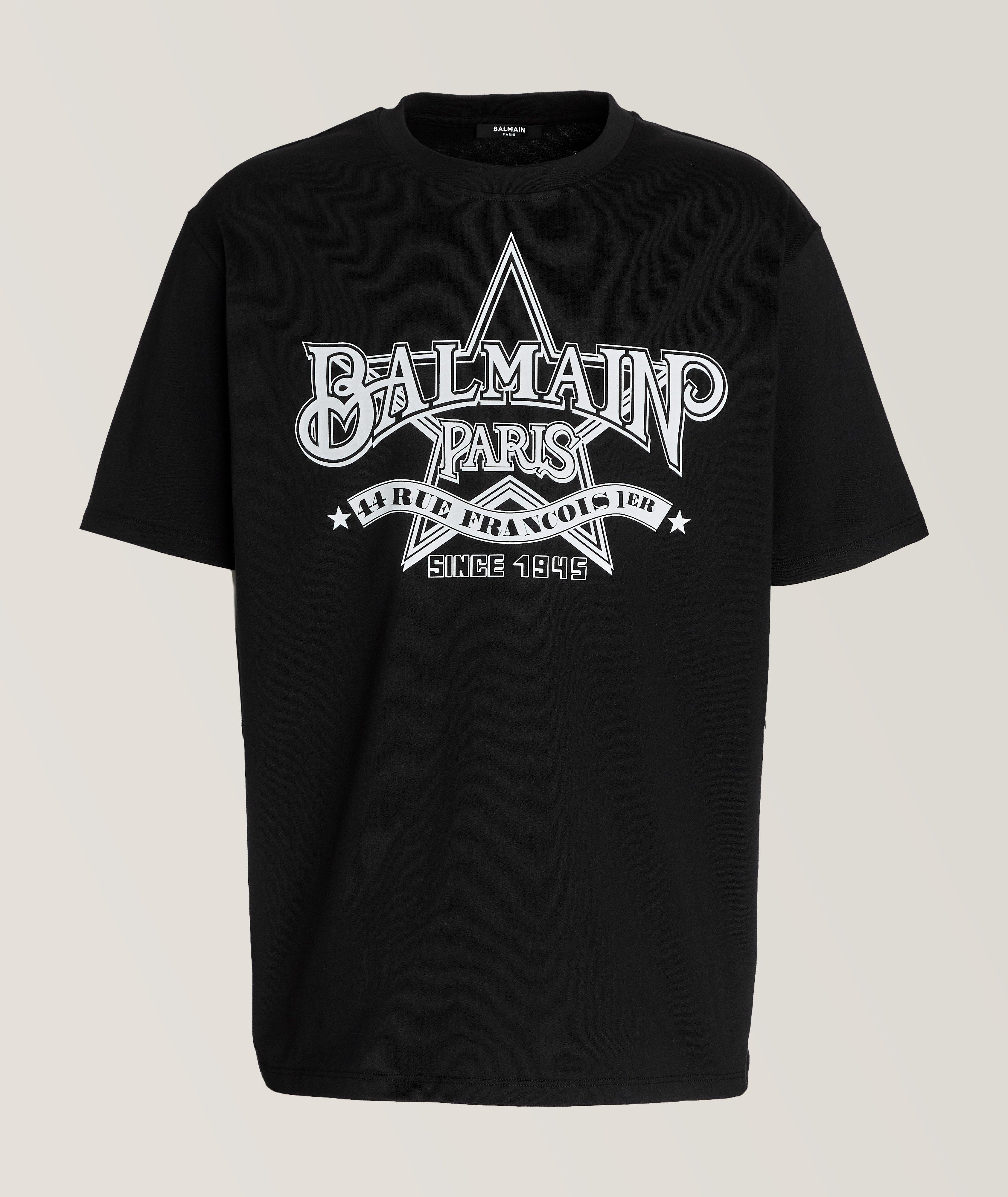 Balmain Retro Sports-Inspired Logo Cotton T-Shirt