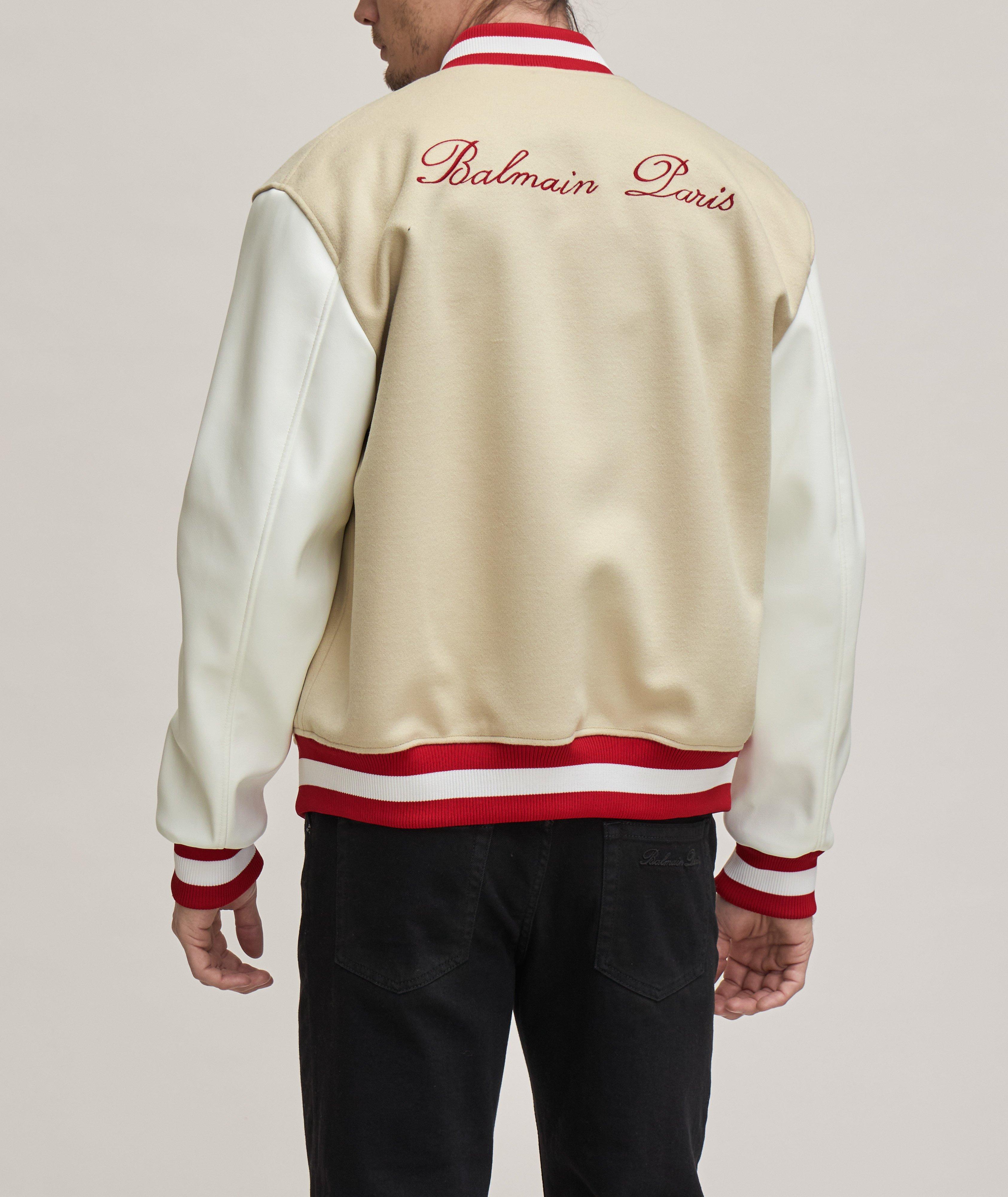 Embroidered Cursive Logo Letterman Jacket image 2