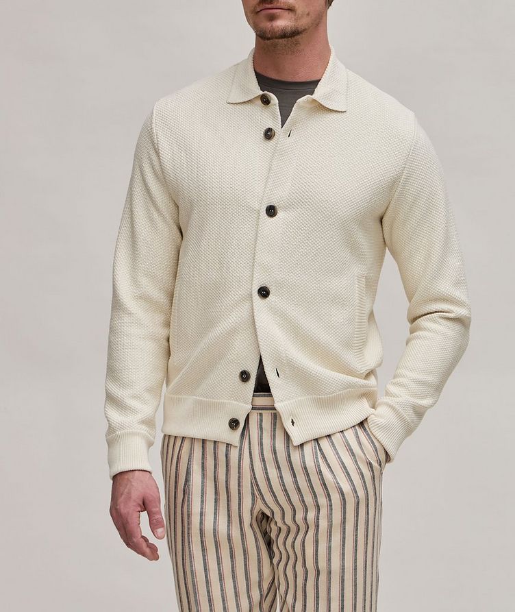 Pave Stitch Silk-Cotton Sweater  image 1