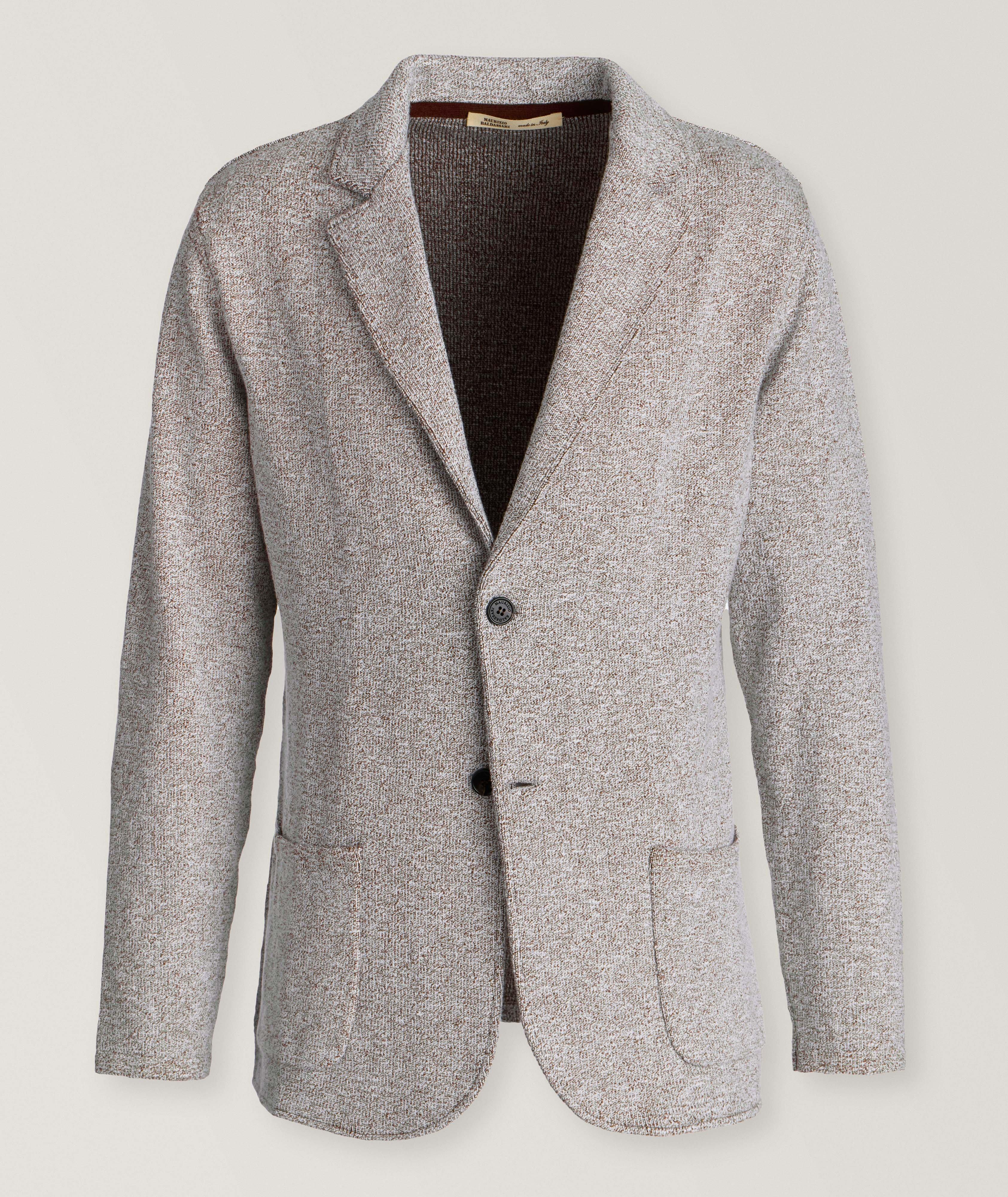 Mélange Cotton-Blend Knitted Sport Jacket  image 0