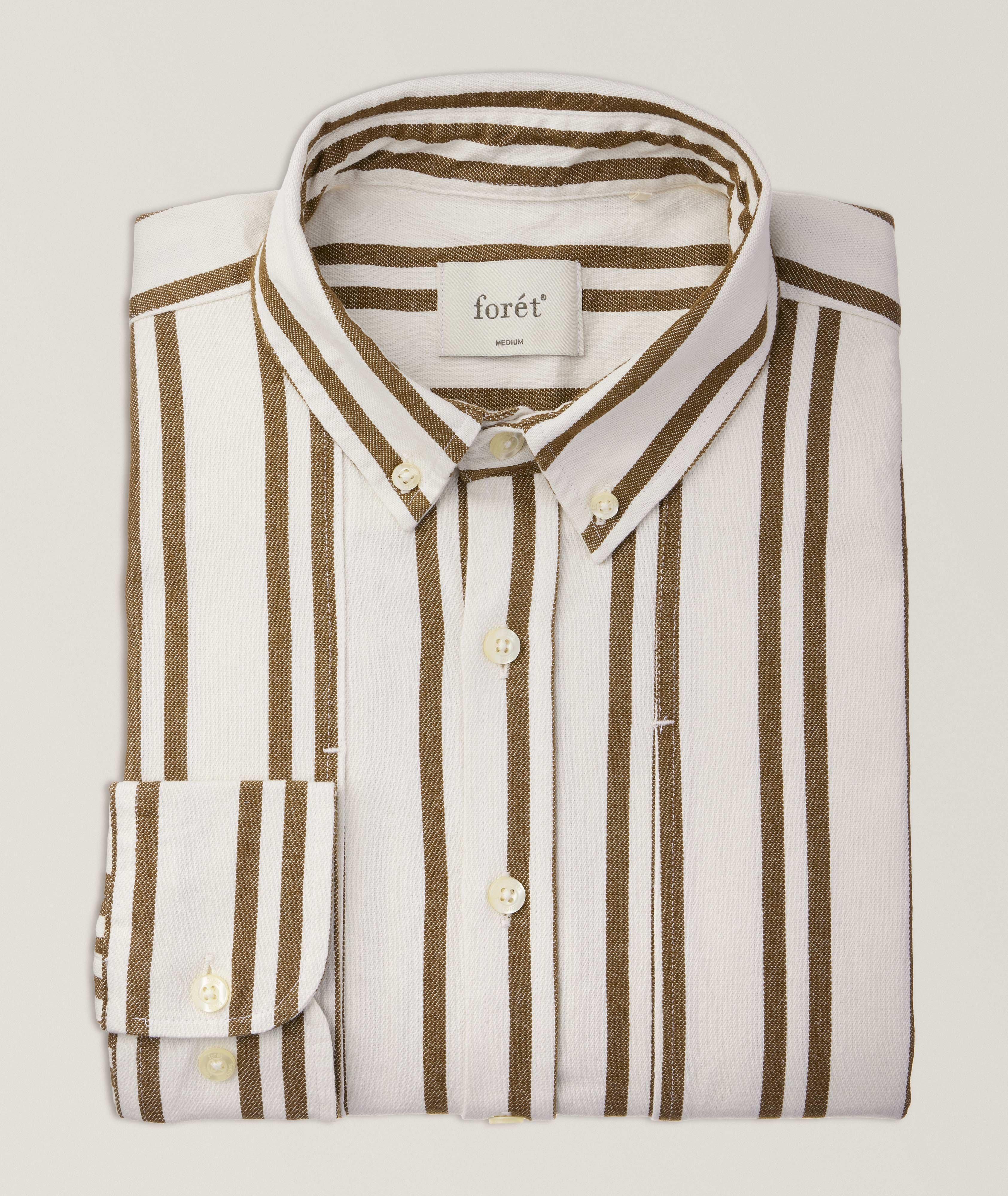 Foret Listen Striped Cotton Sport Shirt