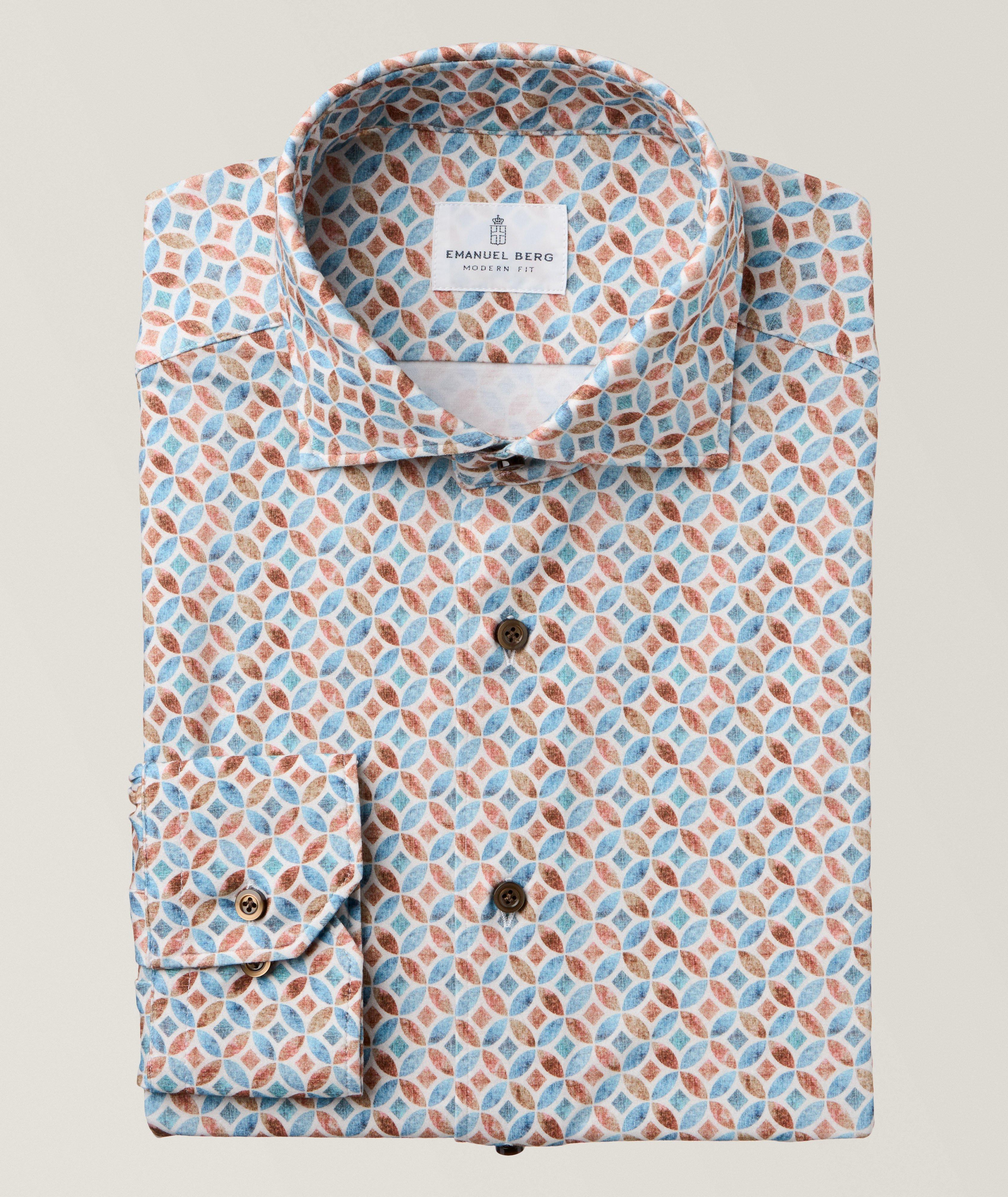 Geometric Medallion Modern 4-Flex Stretch Knit Shirt image 0