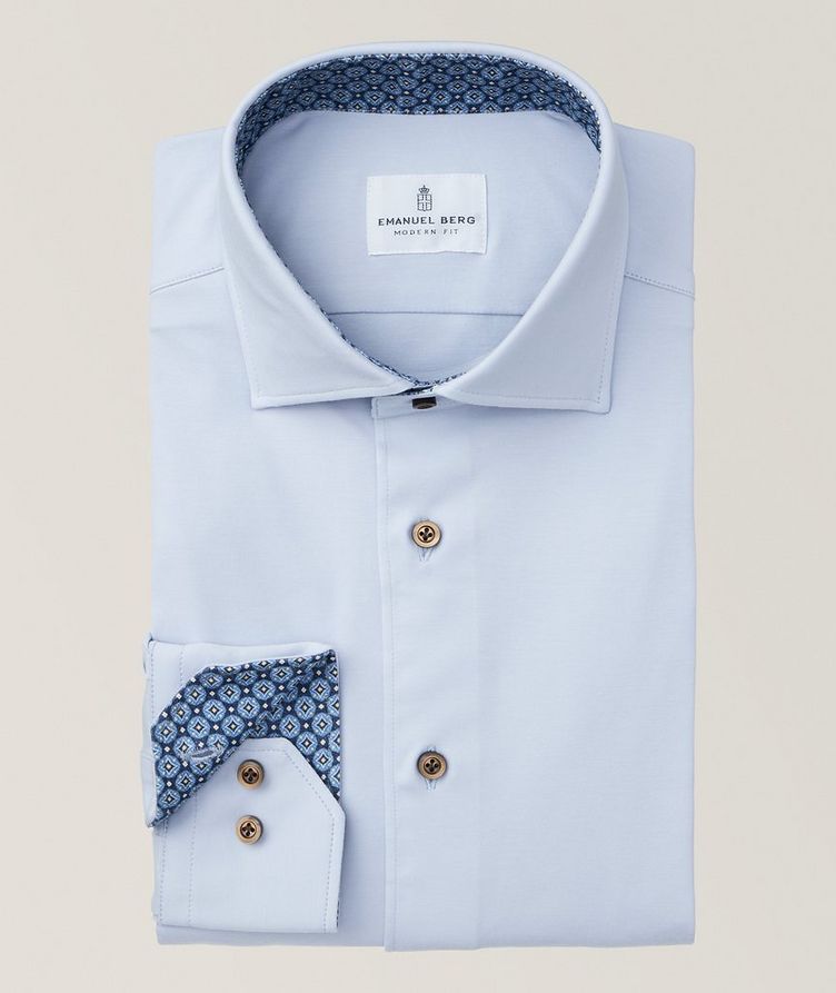 Contrast Collar Modern 4-Flex Stretch Knit Shirt image 0