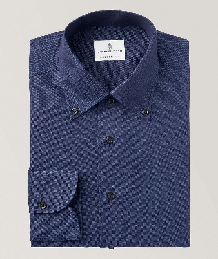 Mélange Cotton-Lyocell Blend Dress Shirt image 0