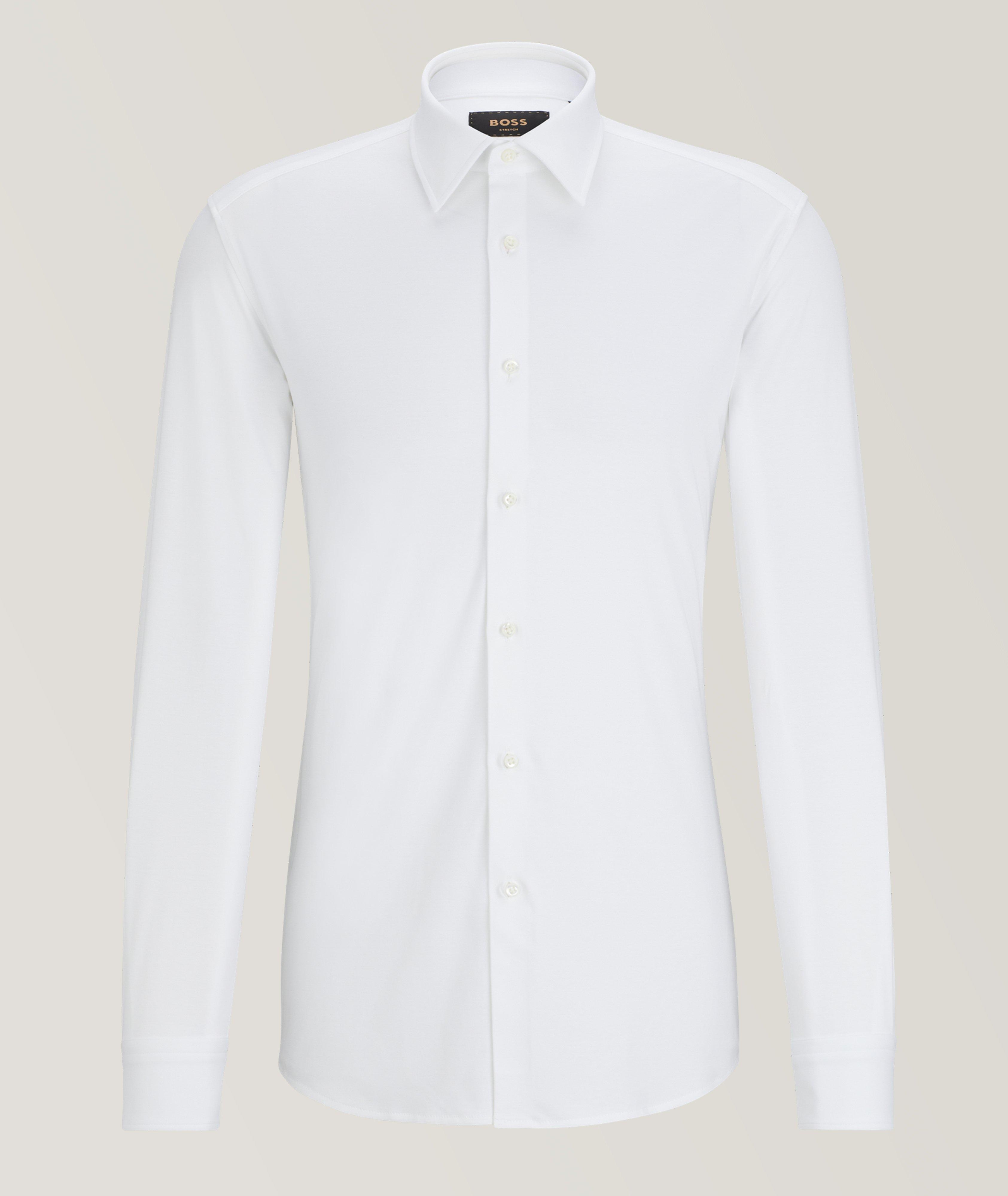 BOSS Chemise habill e en m lange de coton de coupe amincie