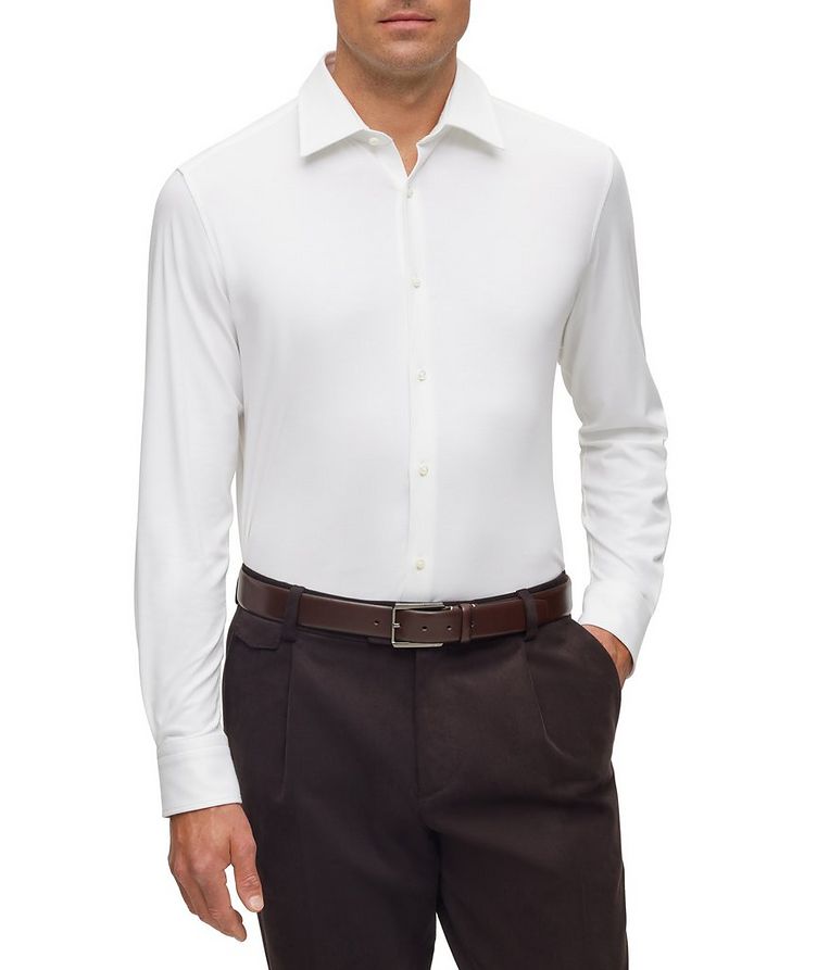 Slim-Fit Cotton-Blend Dress Shirt image 1