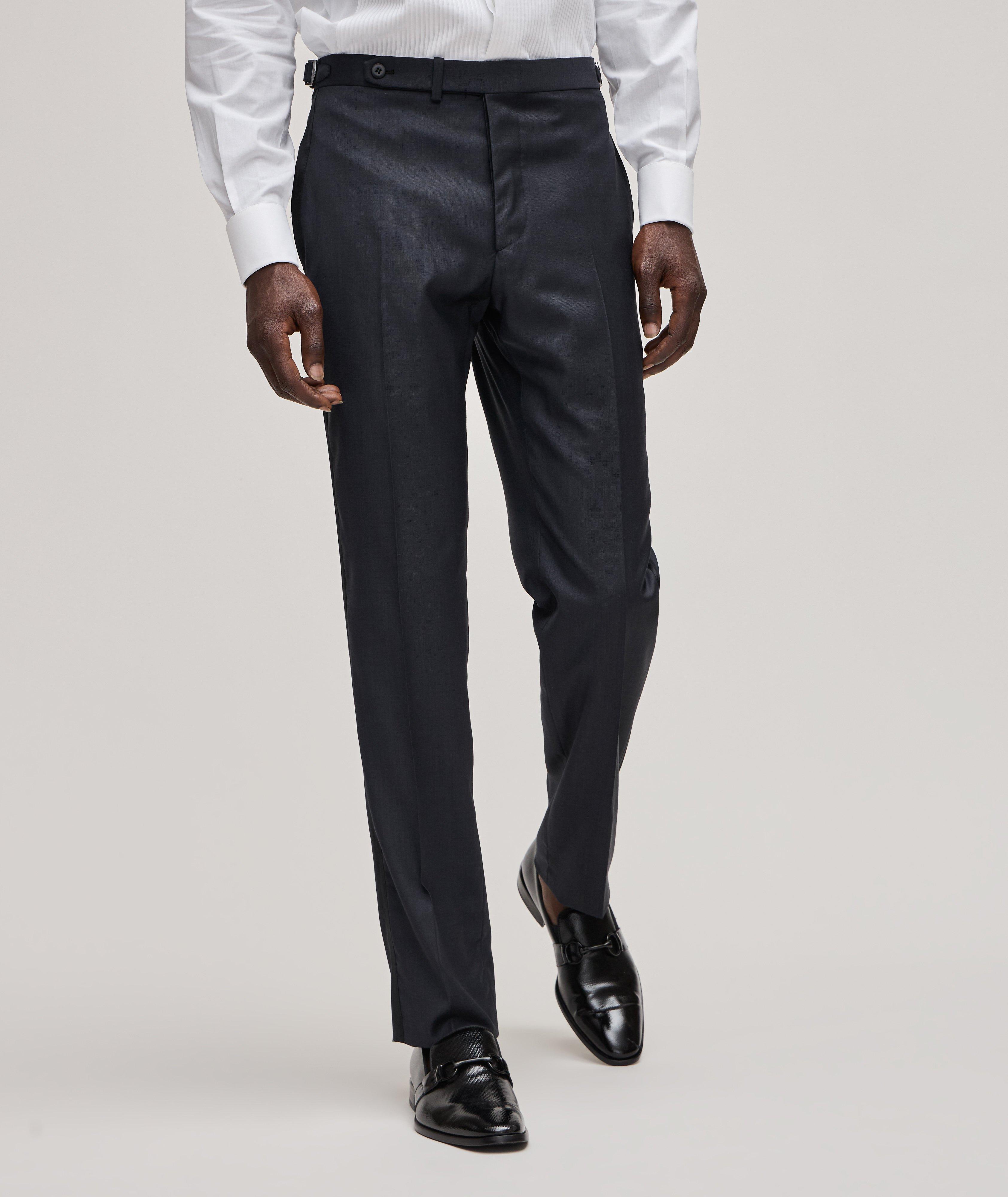 Boot-leg pants in Italian stretch-virgin-wool