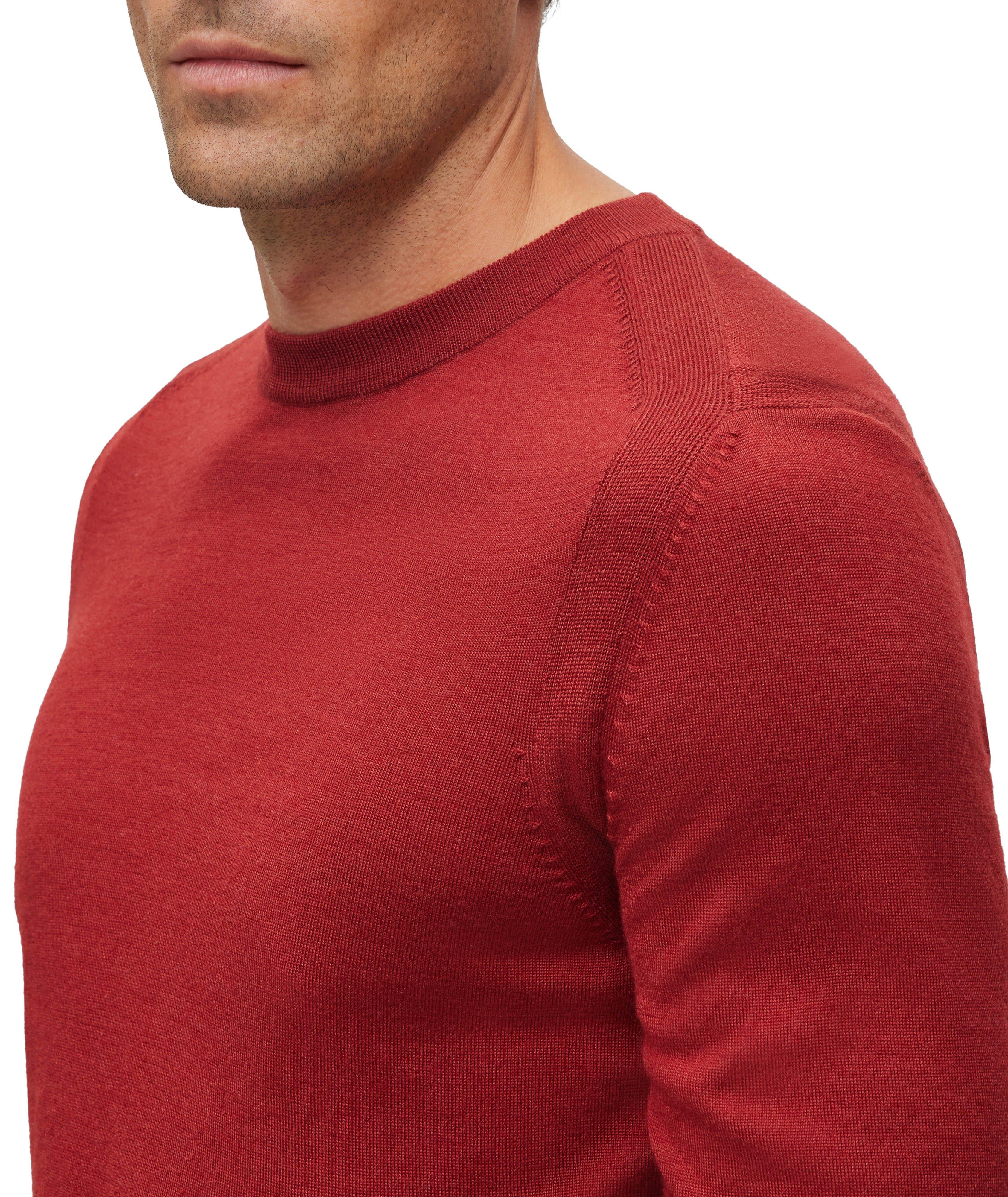 Pull en laine, en soie et en cachemire à encolure ronde image 3