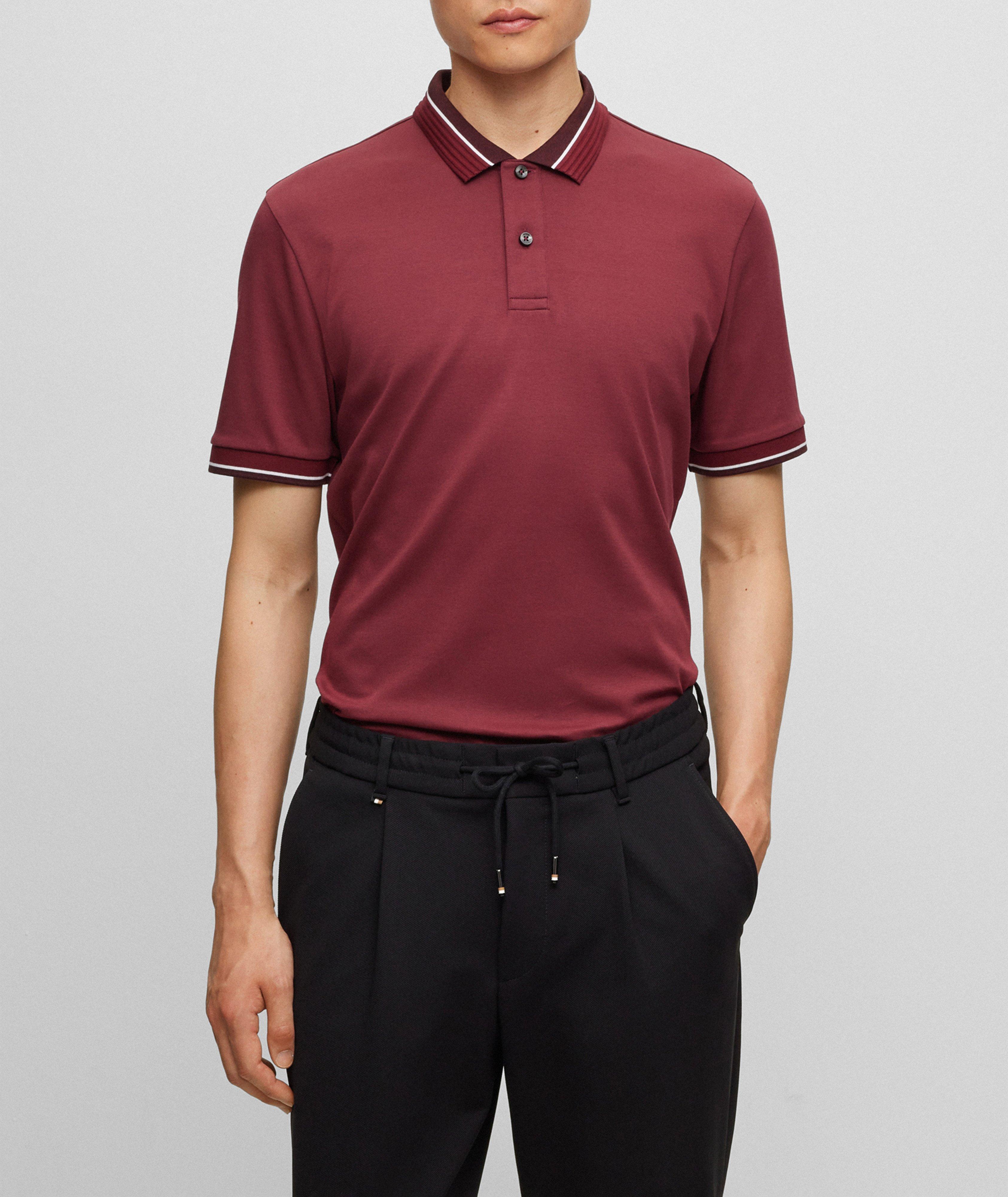 Stripe Tipped Mercerized Cotton Polo  image 1