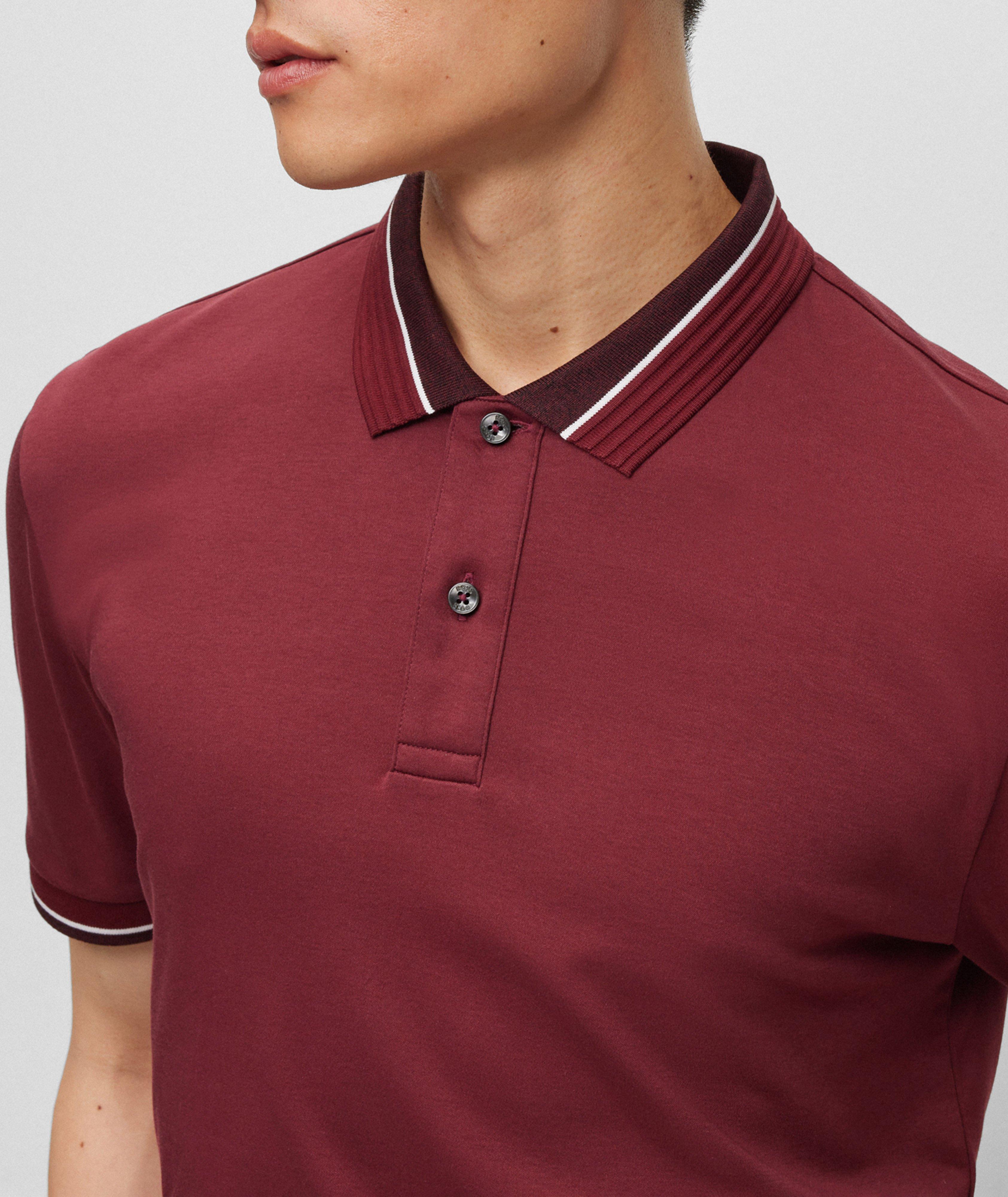 Stripe Tipped Mercerized Cotton Polo  image 3