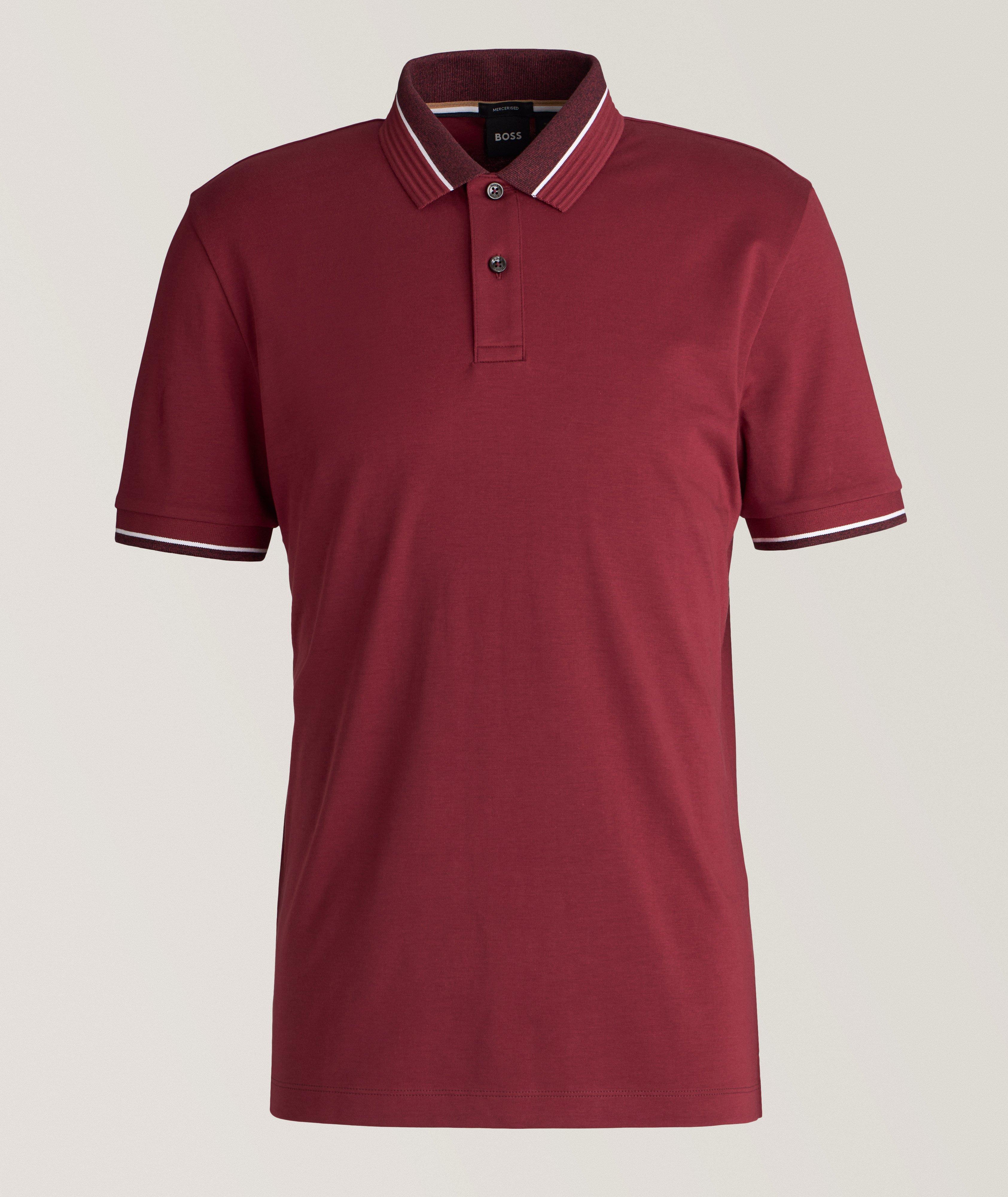 Stripe Tipped Mercerized Cotton Polo  image 0