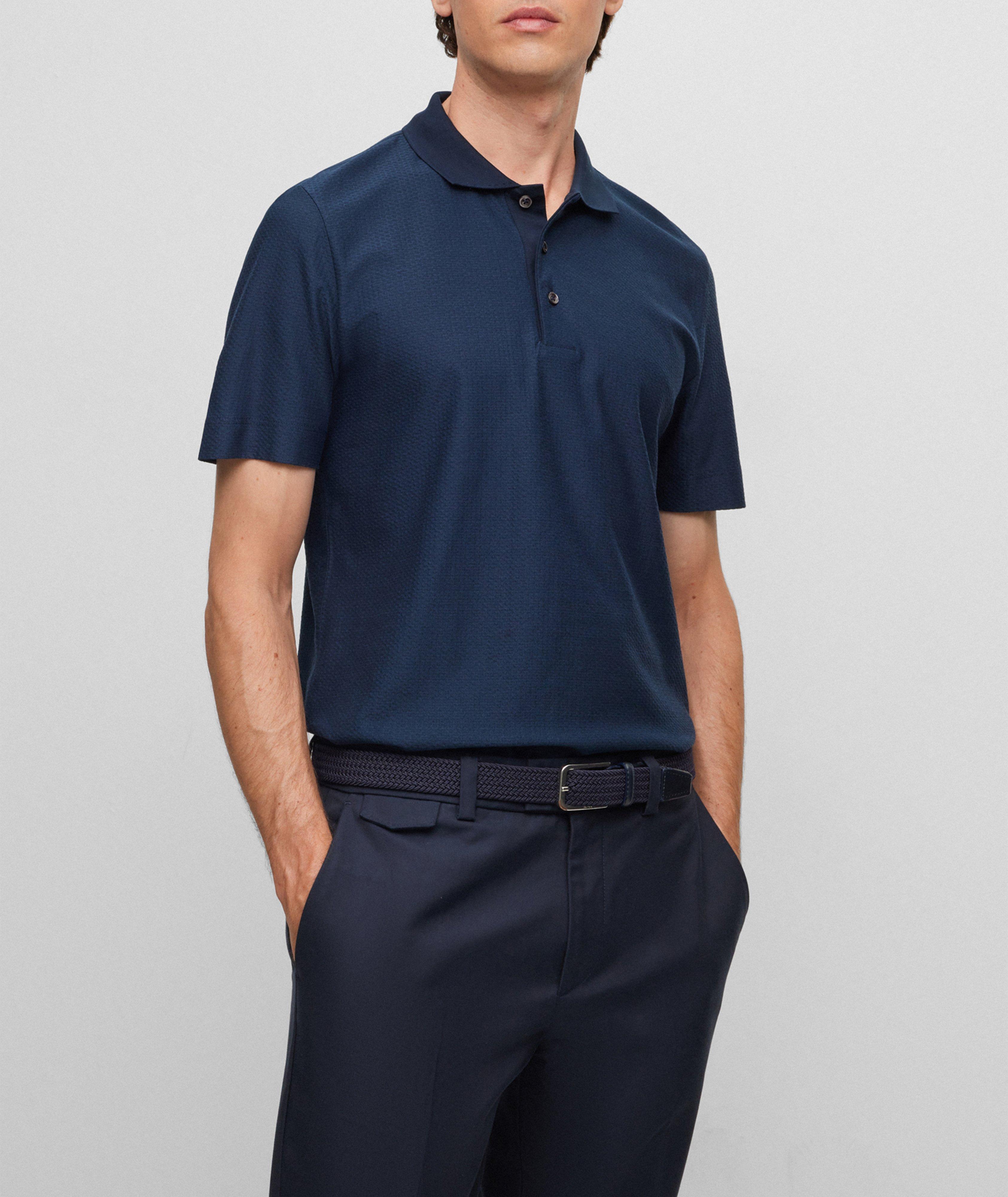 Basket Weave Cotton-Silk Polo image 1
