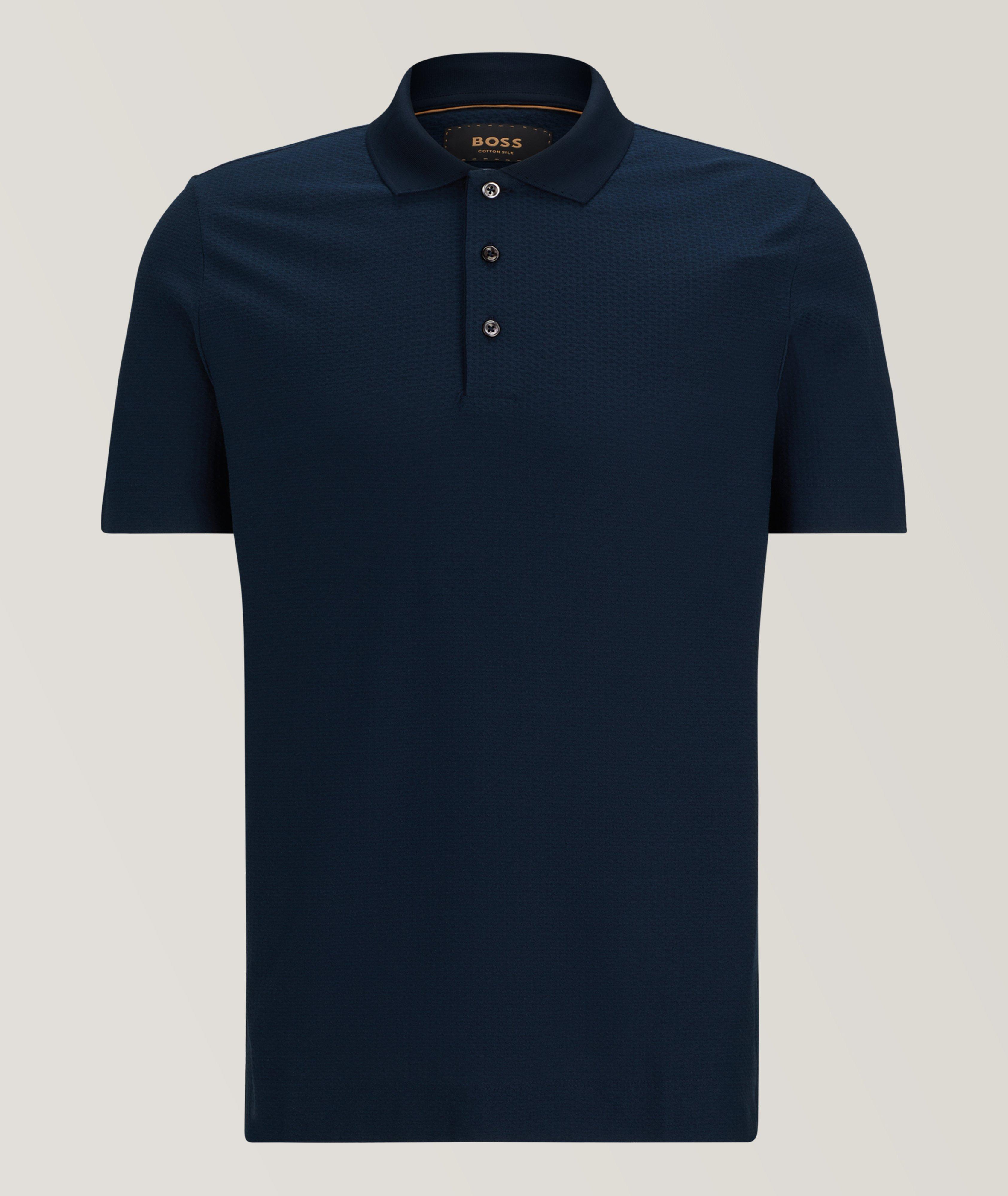 Basket Weave Cotton-Silk Polo image 0