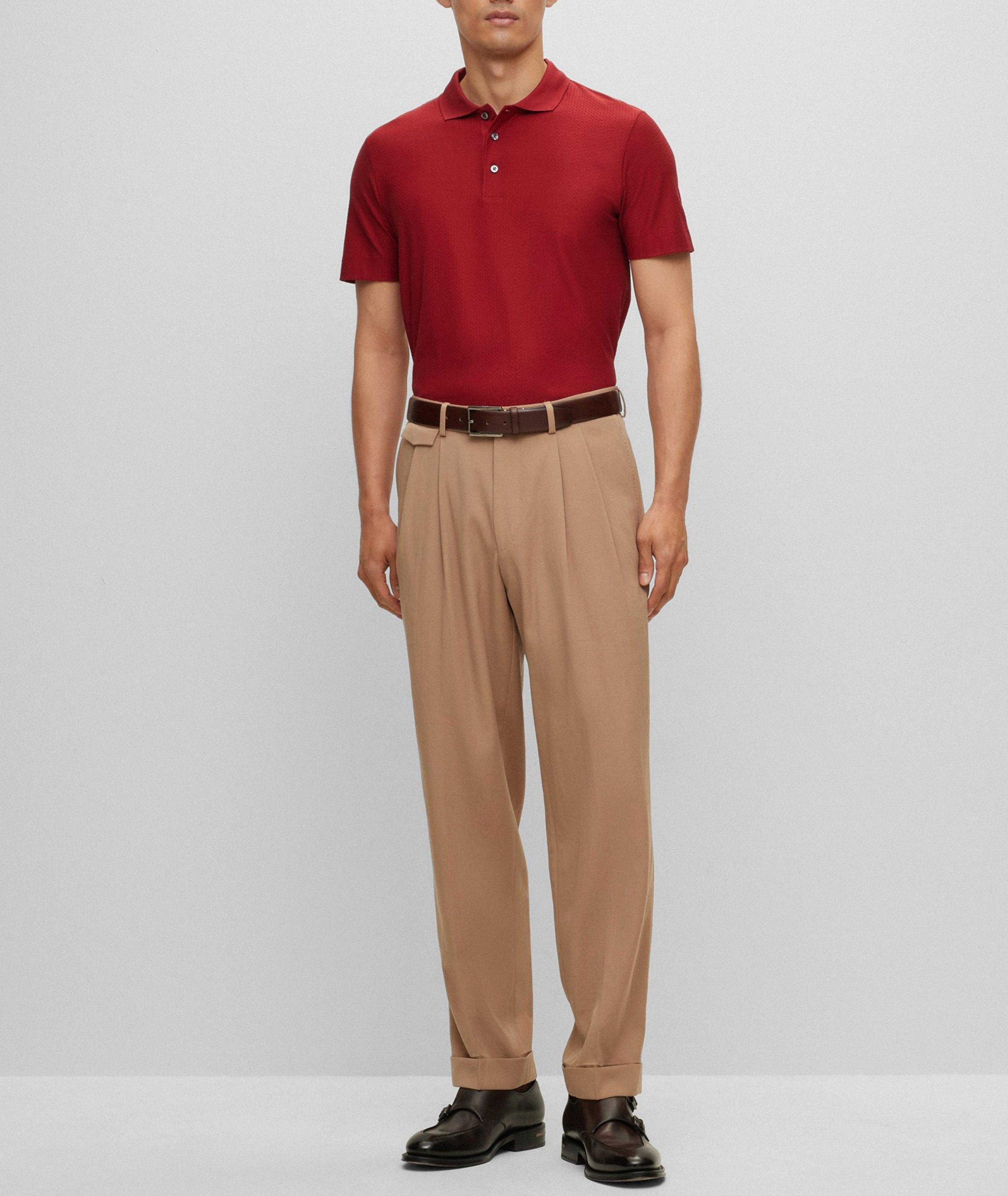 Basket Woven Cotton-Silk Polo image 3