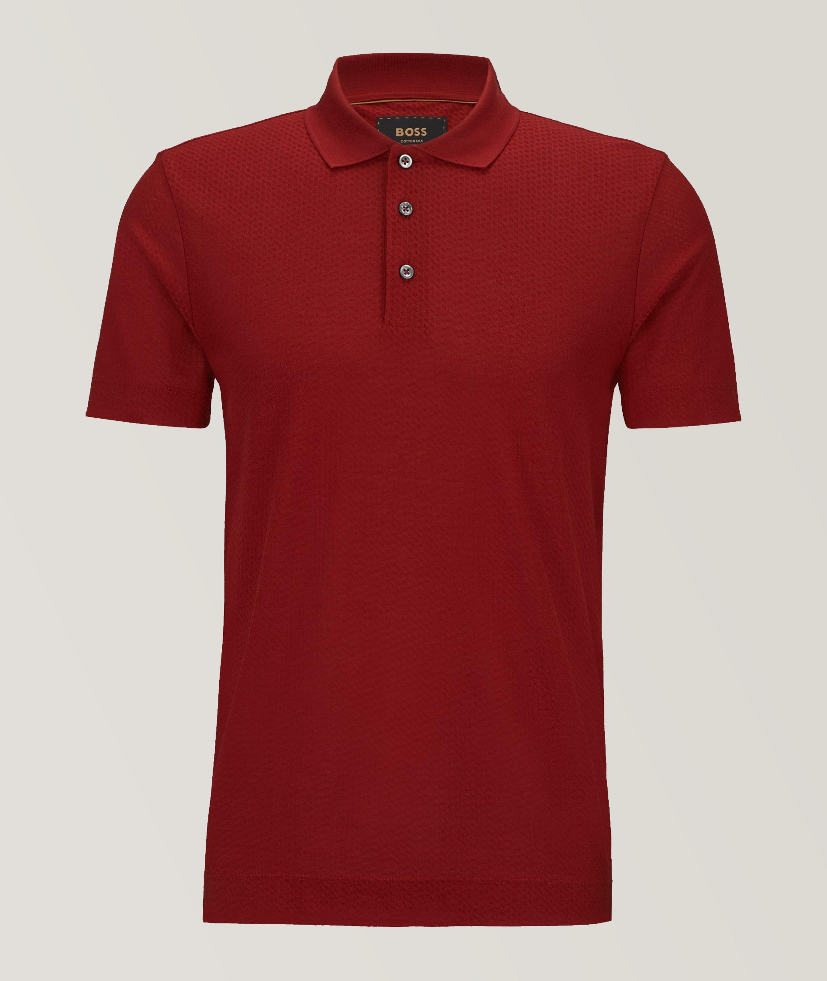 Basket Woven Cotton-Silk Polo image 0