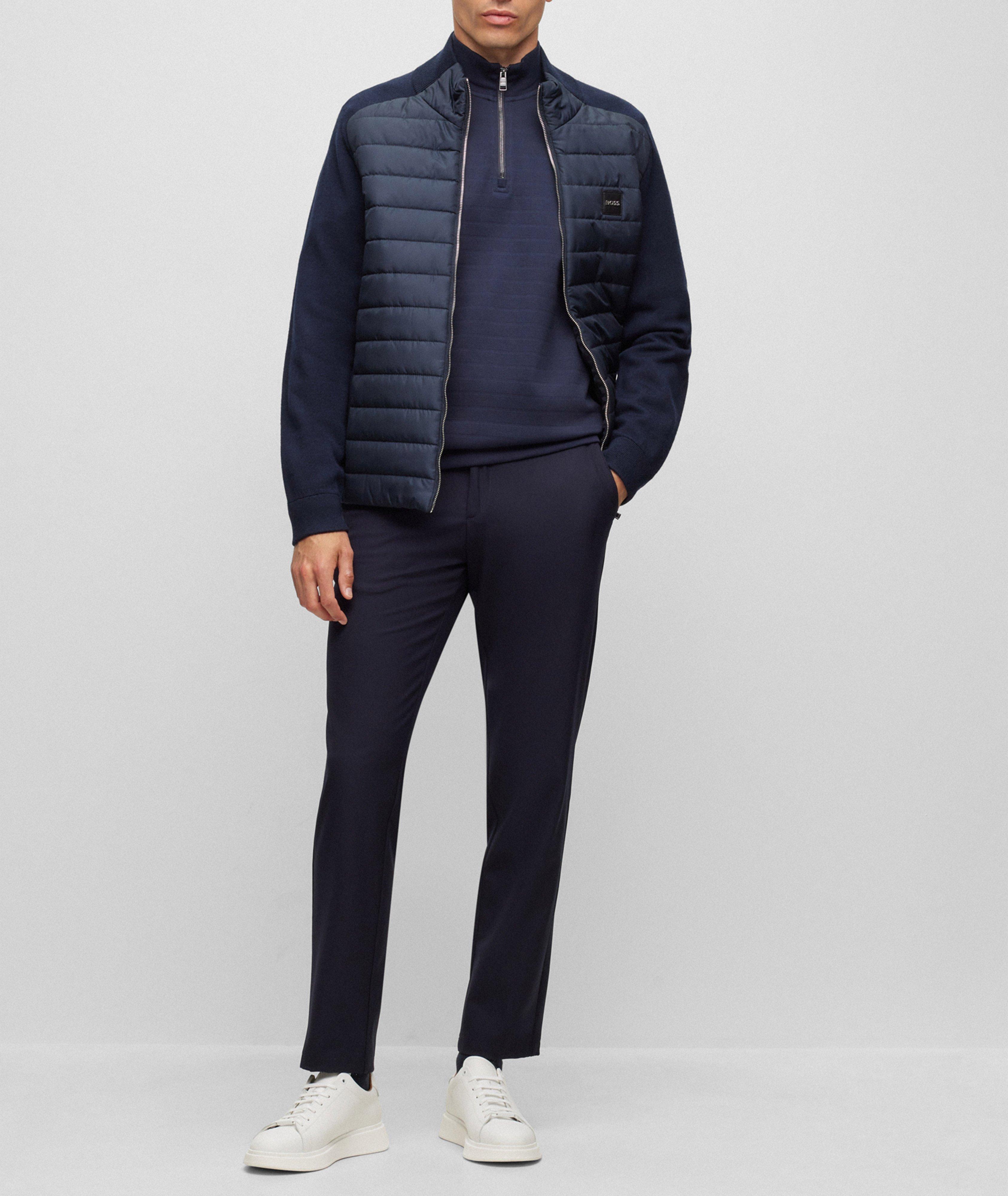 Mercerized Cotton Jacquard Quarter-Zip Sweater image 3