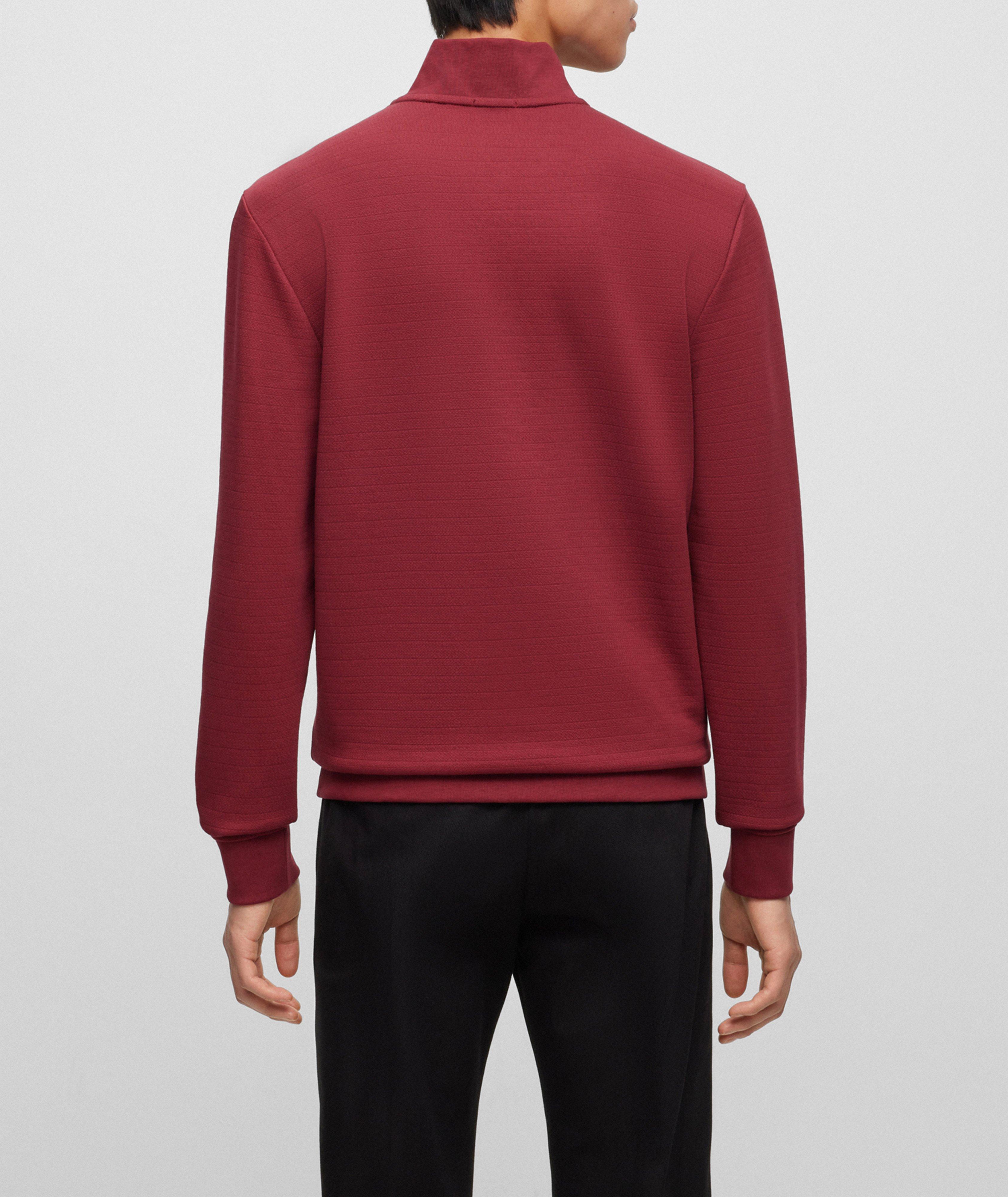 Mercerized Cotton Jacquard Quarter-Zip Sweater image 2