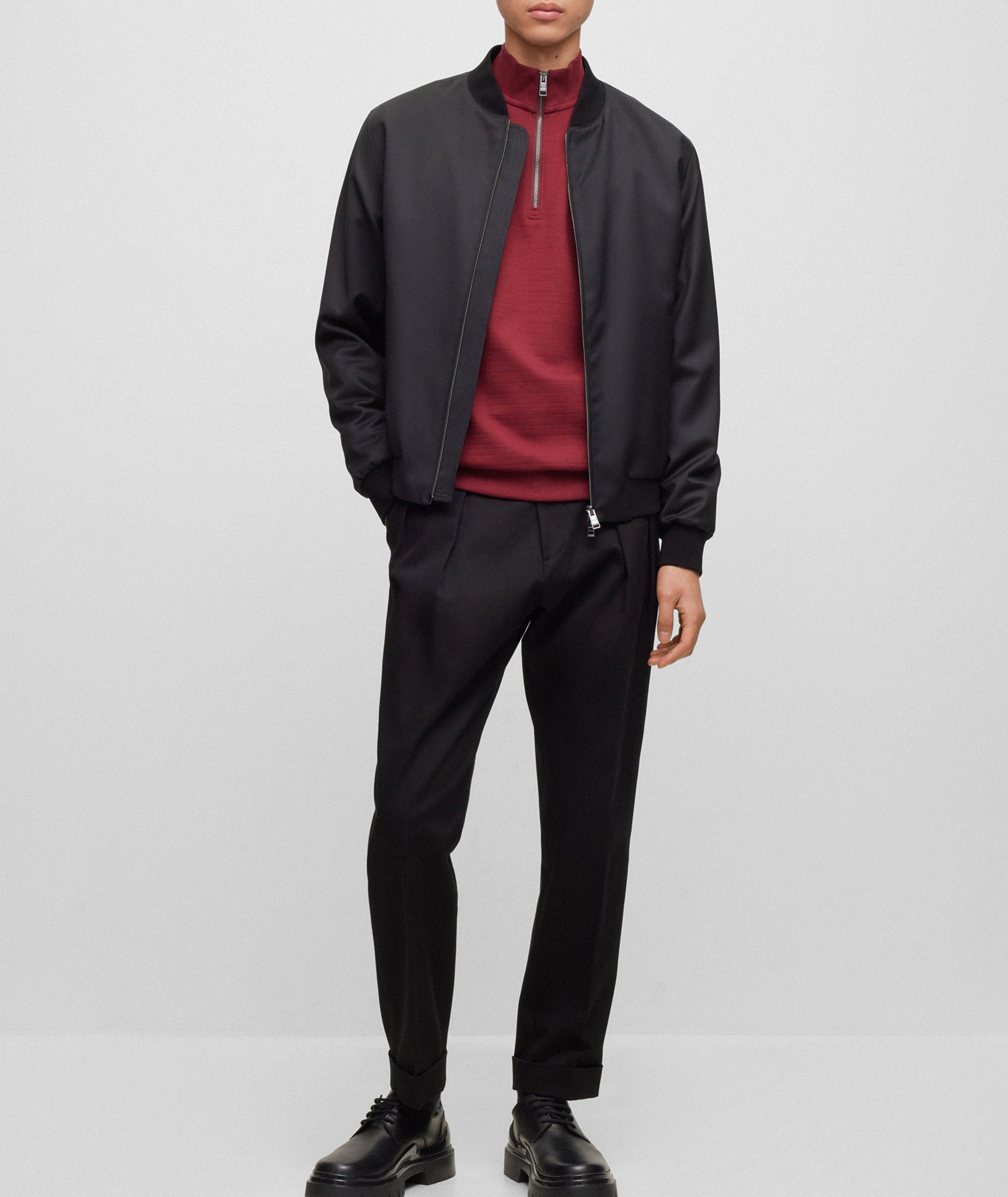 Mercerized Cotton Jacquard Quarter-Zip Sweater image 4