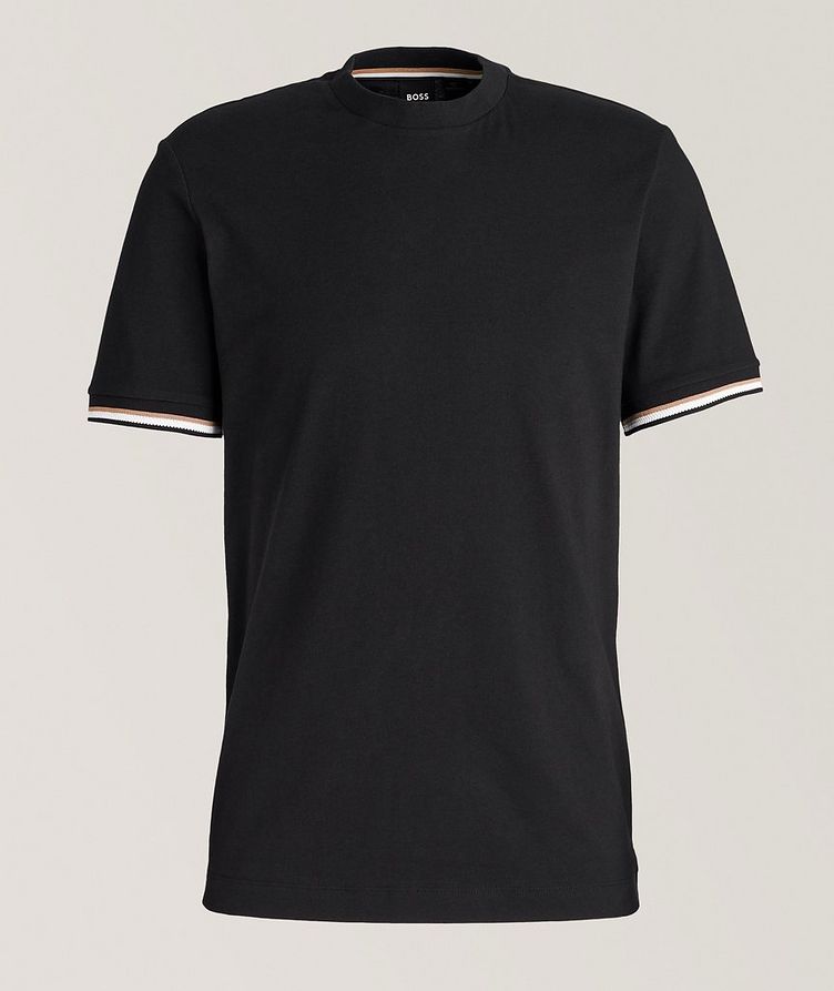 Signature Striped Trim Jersey Cotton T-Shirt image 0