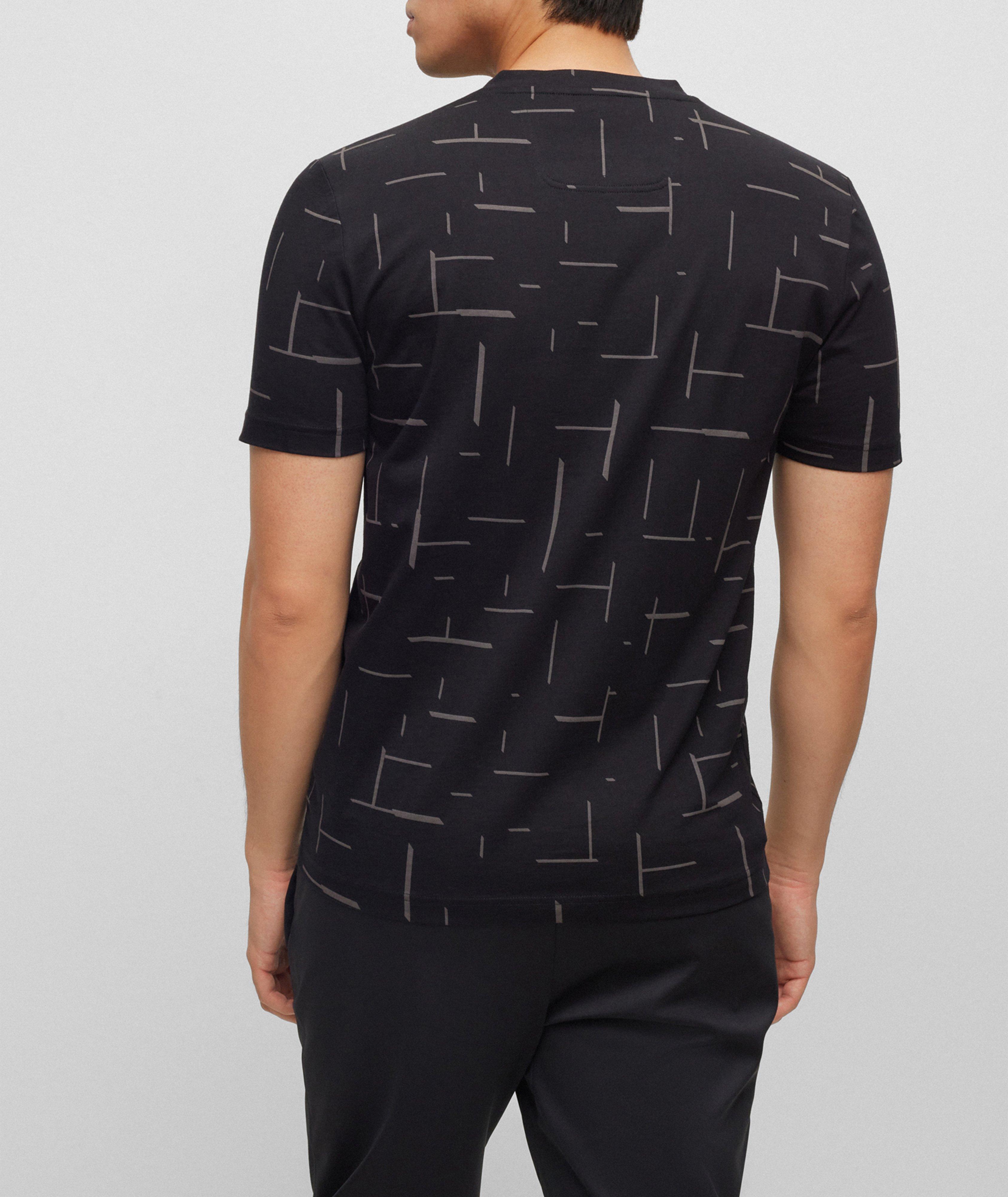 T-shirt en coton à motif linéaire image 2