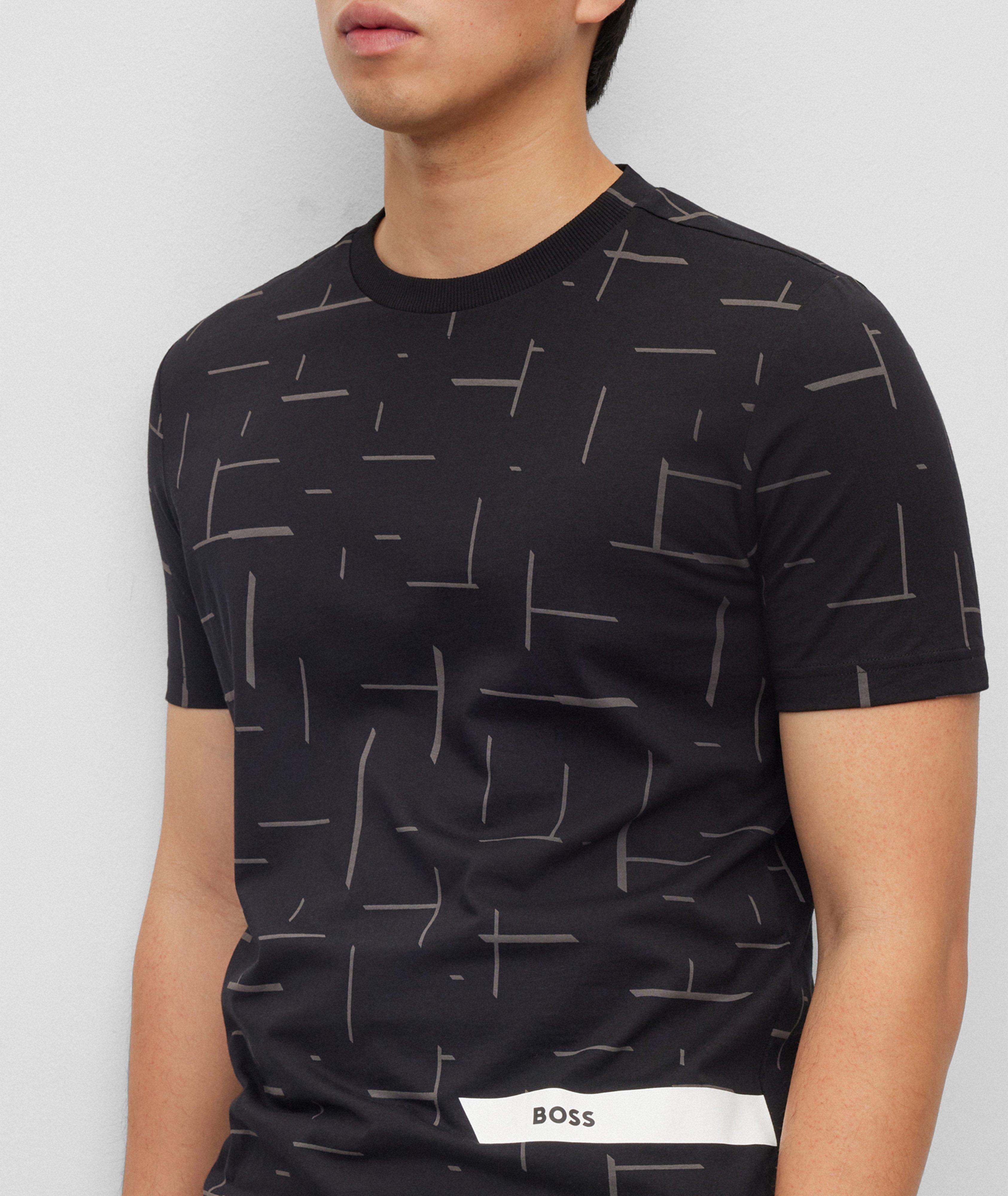 T-shirt en coton à motif linéaire image 3