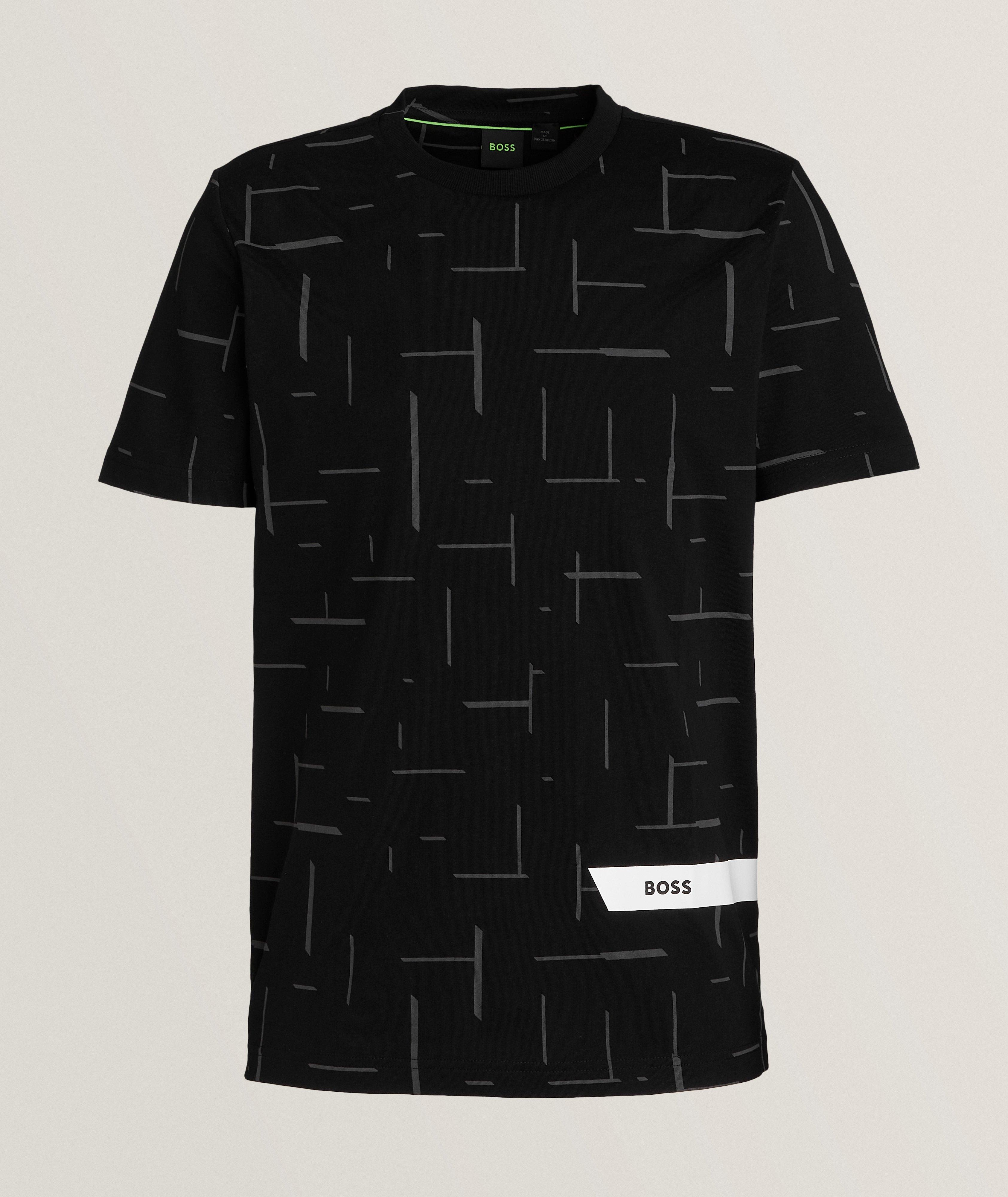 T-shirt en coton à motif linéaire image 0