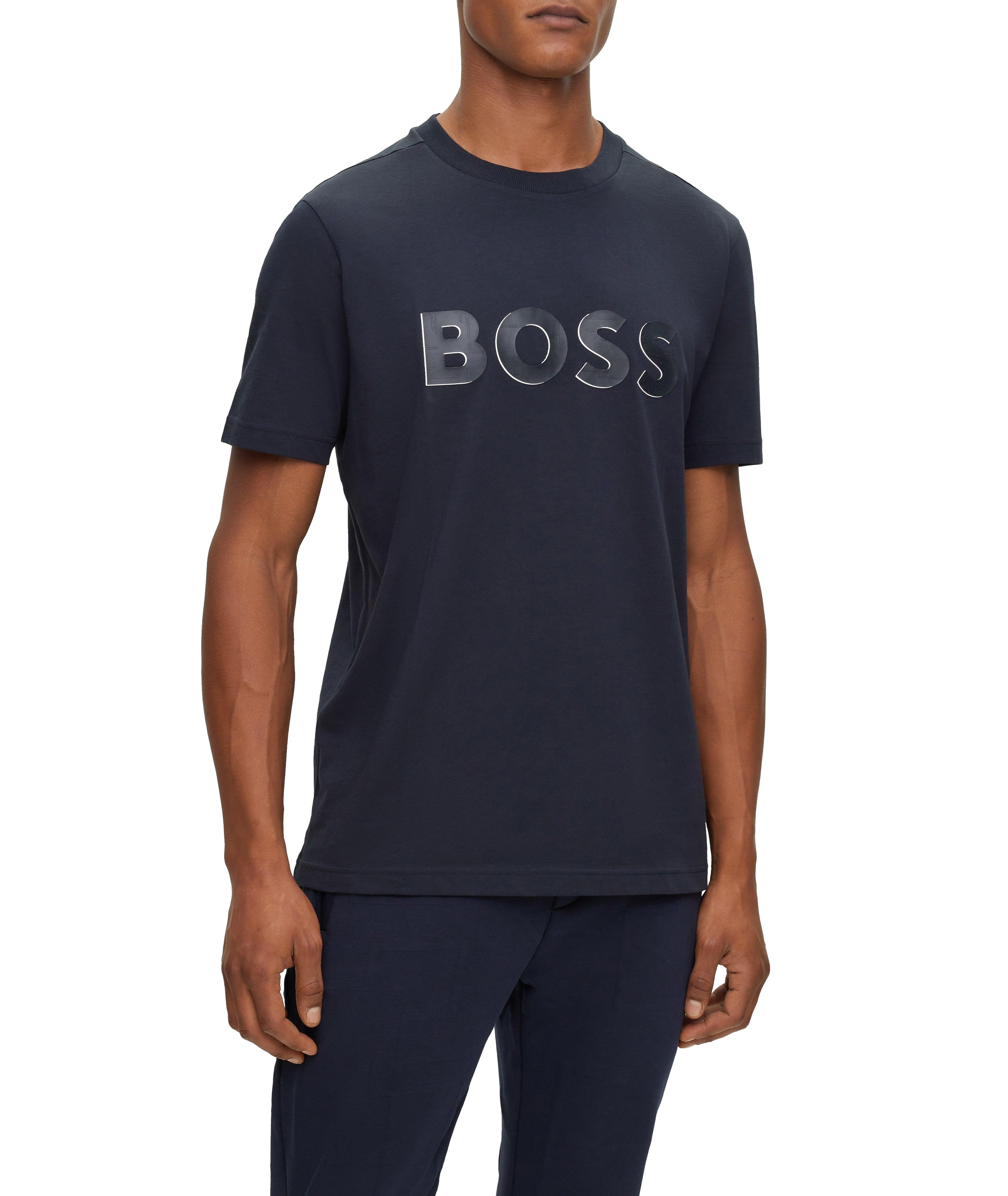 3D Effect Logo Print Cotton T-Shirt image 1