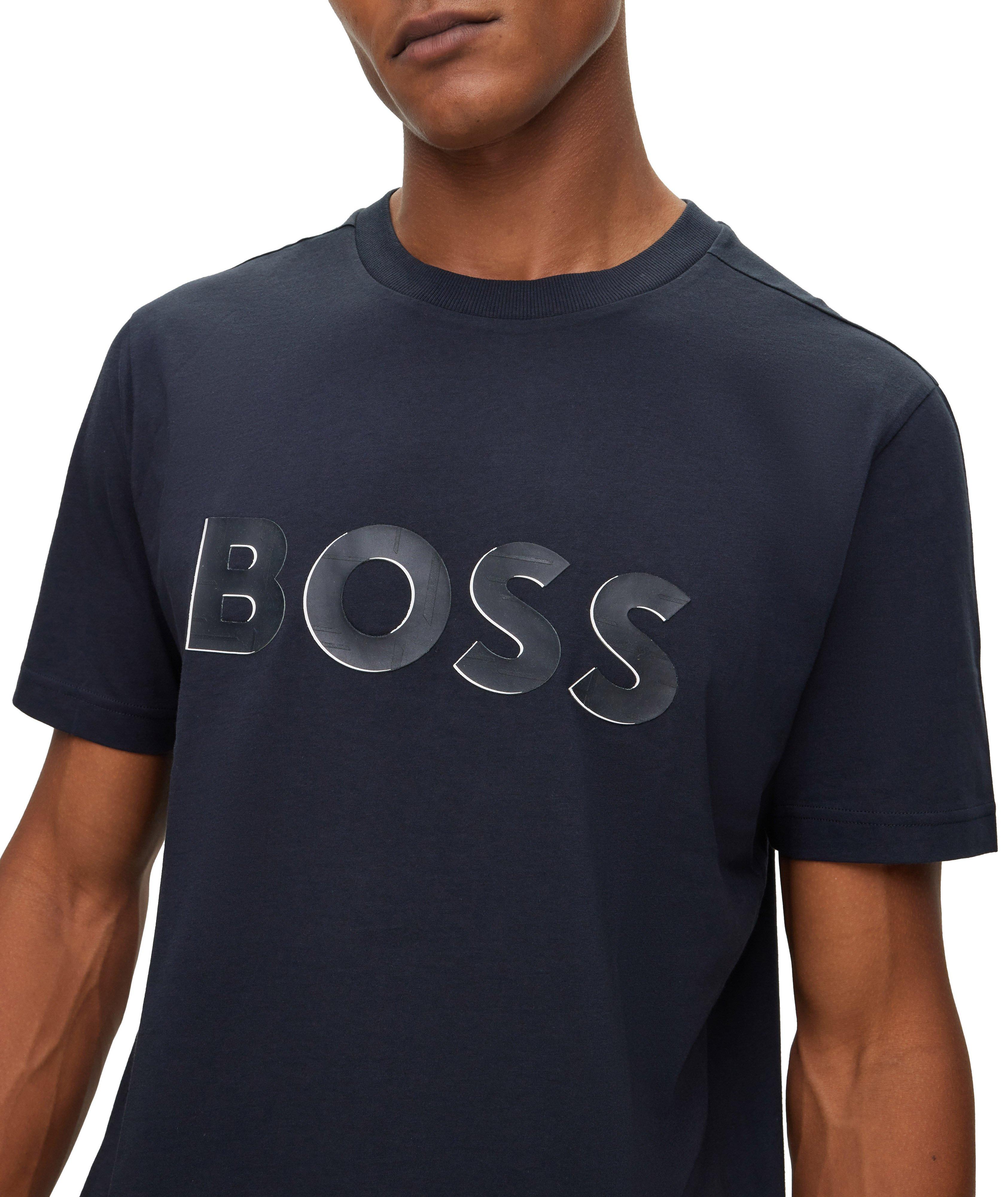 3D Effect Logo Print Cotton T-Shirt image 3
