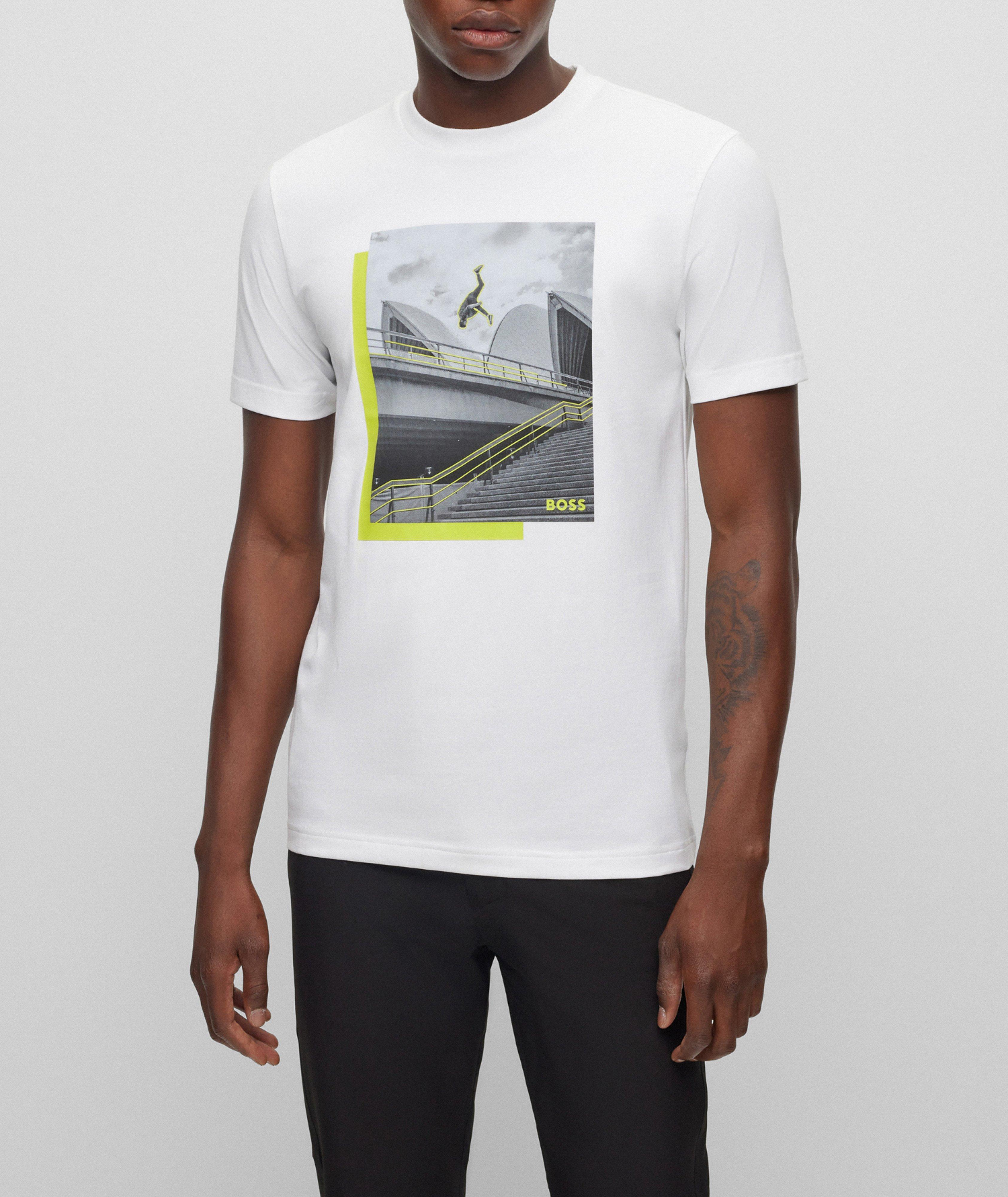 Photo Print Stretch-Jersey Cotton T-Shirt image 1
