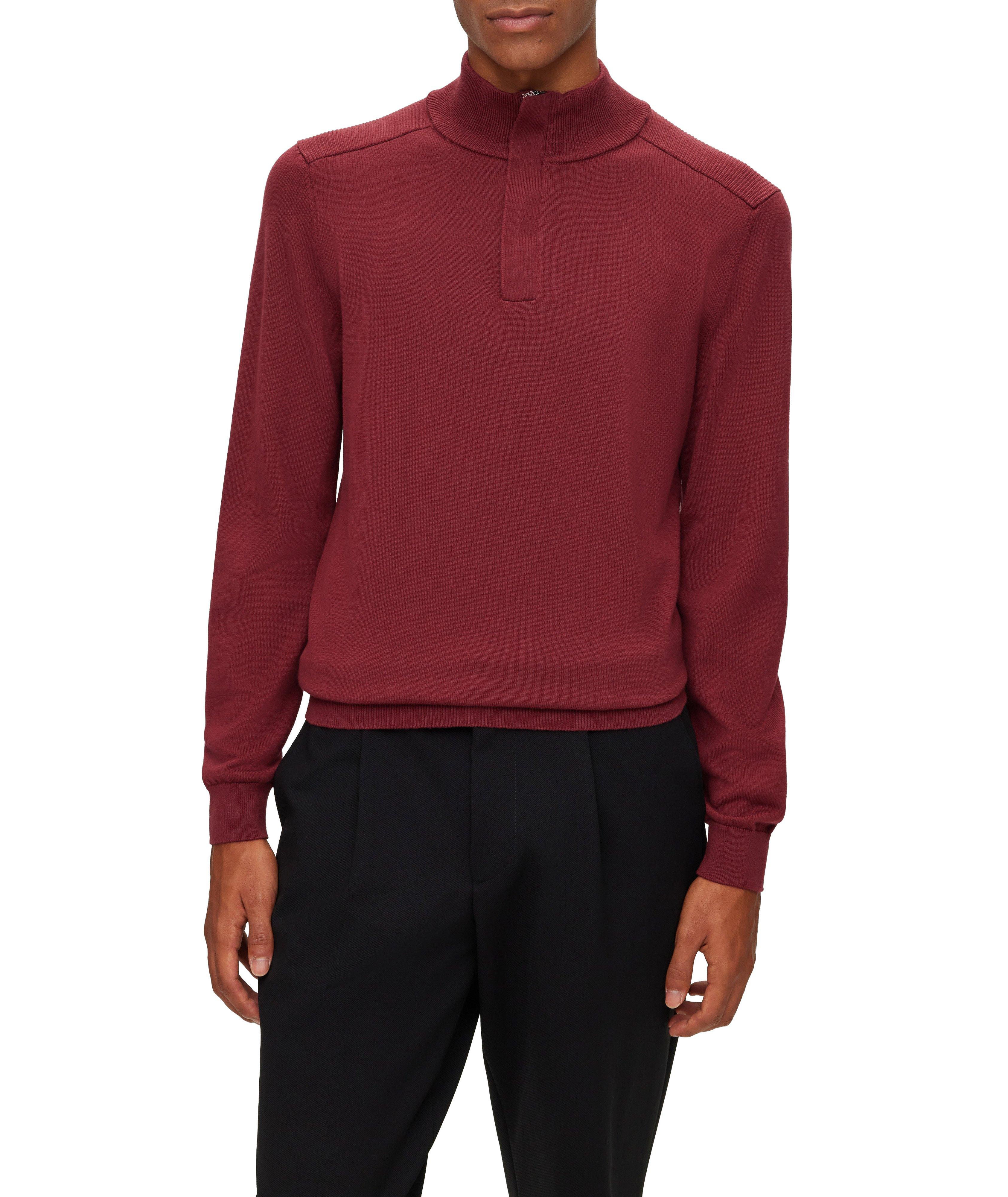 Maretto Virgin Wool-Cotton Quarter-Zip Sweater image 1