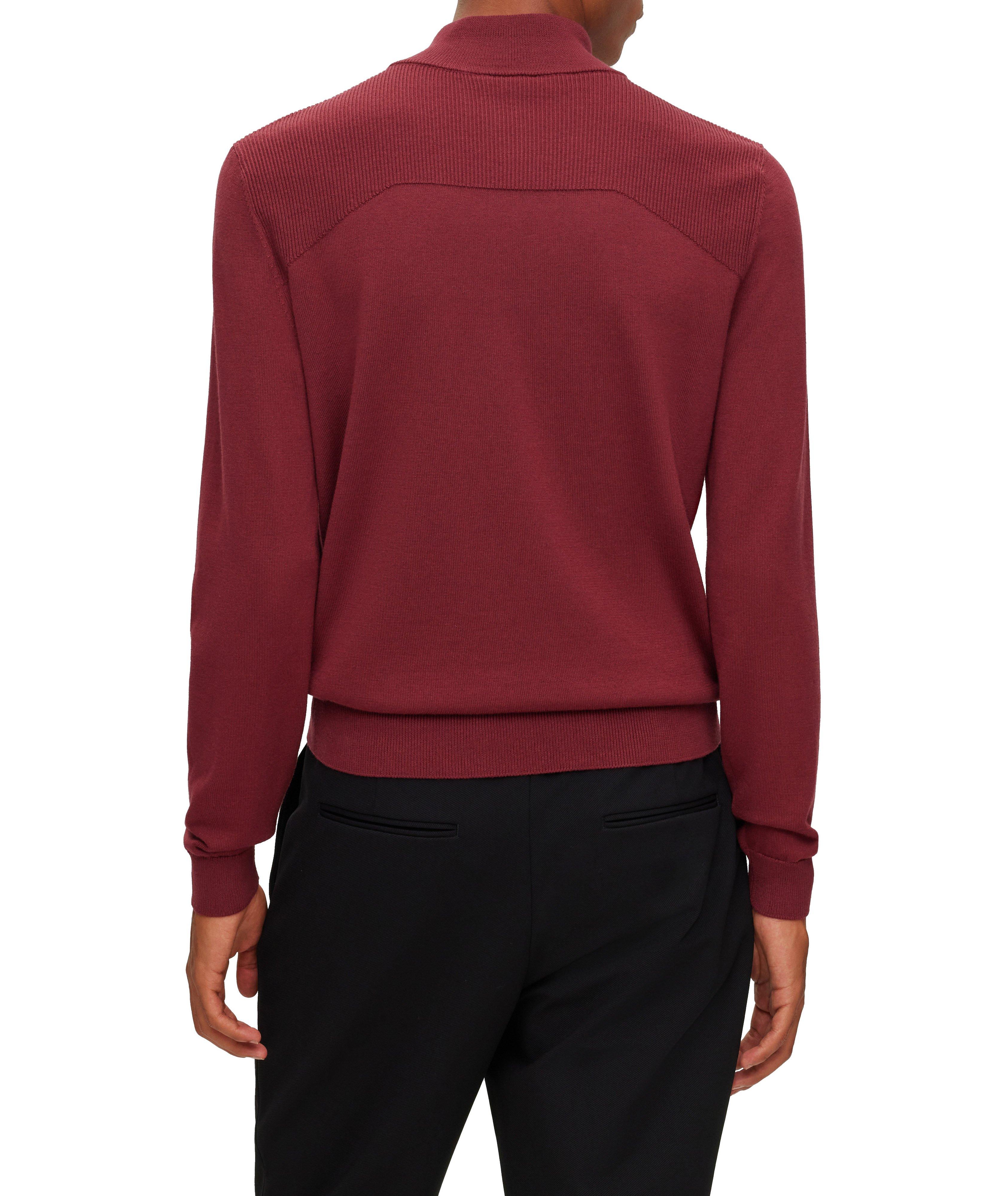 Maretto Virgin Wool-Cotton Quarter-Zip Sweater image 2