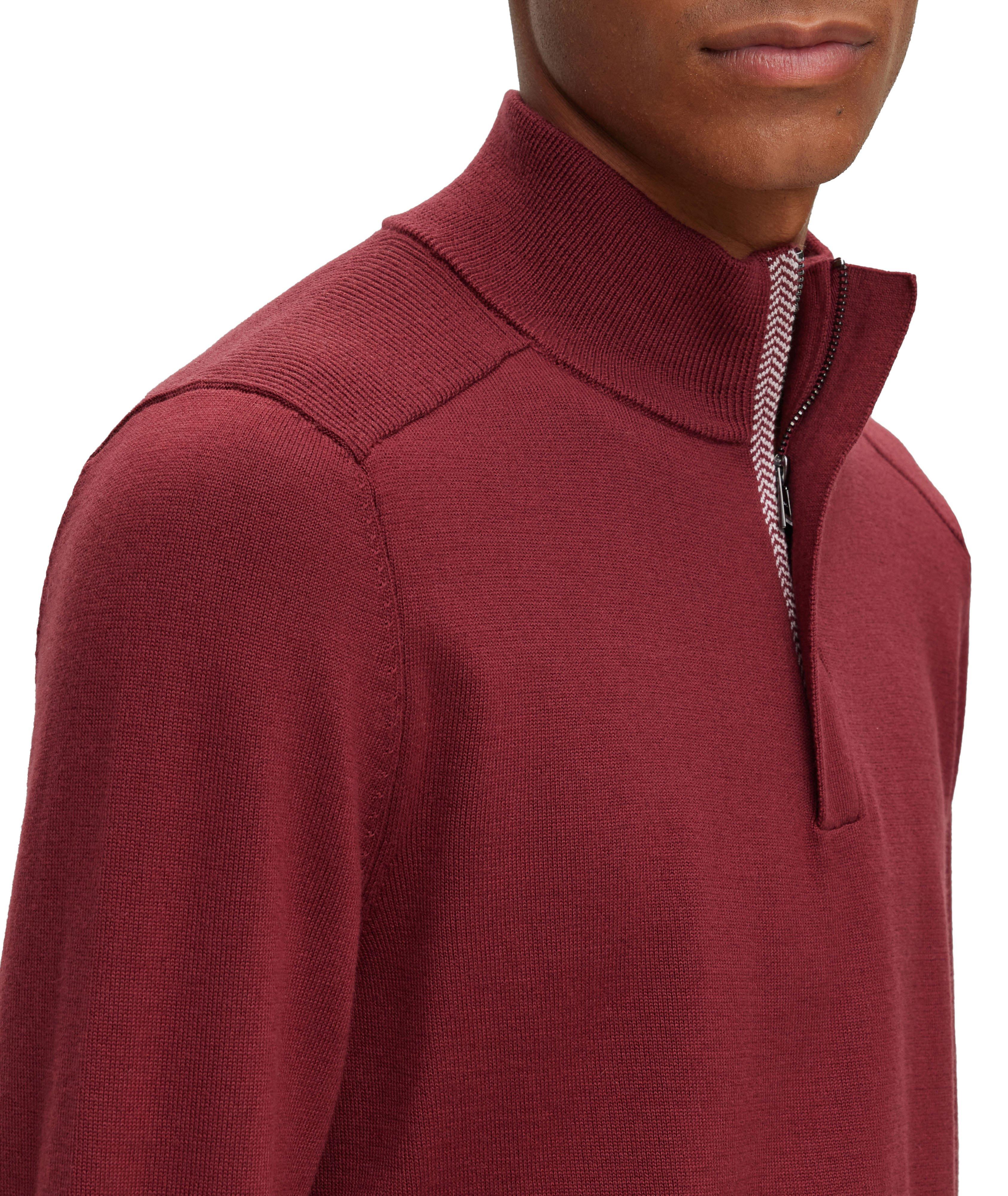 Maretto Virgin Wool-Cotton Quarter-Zip Sweater image 3