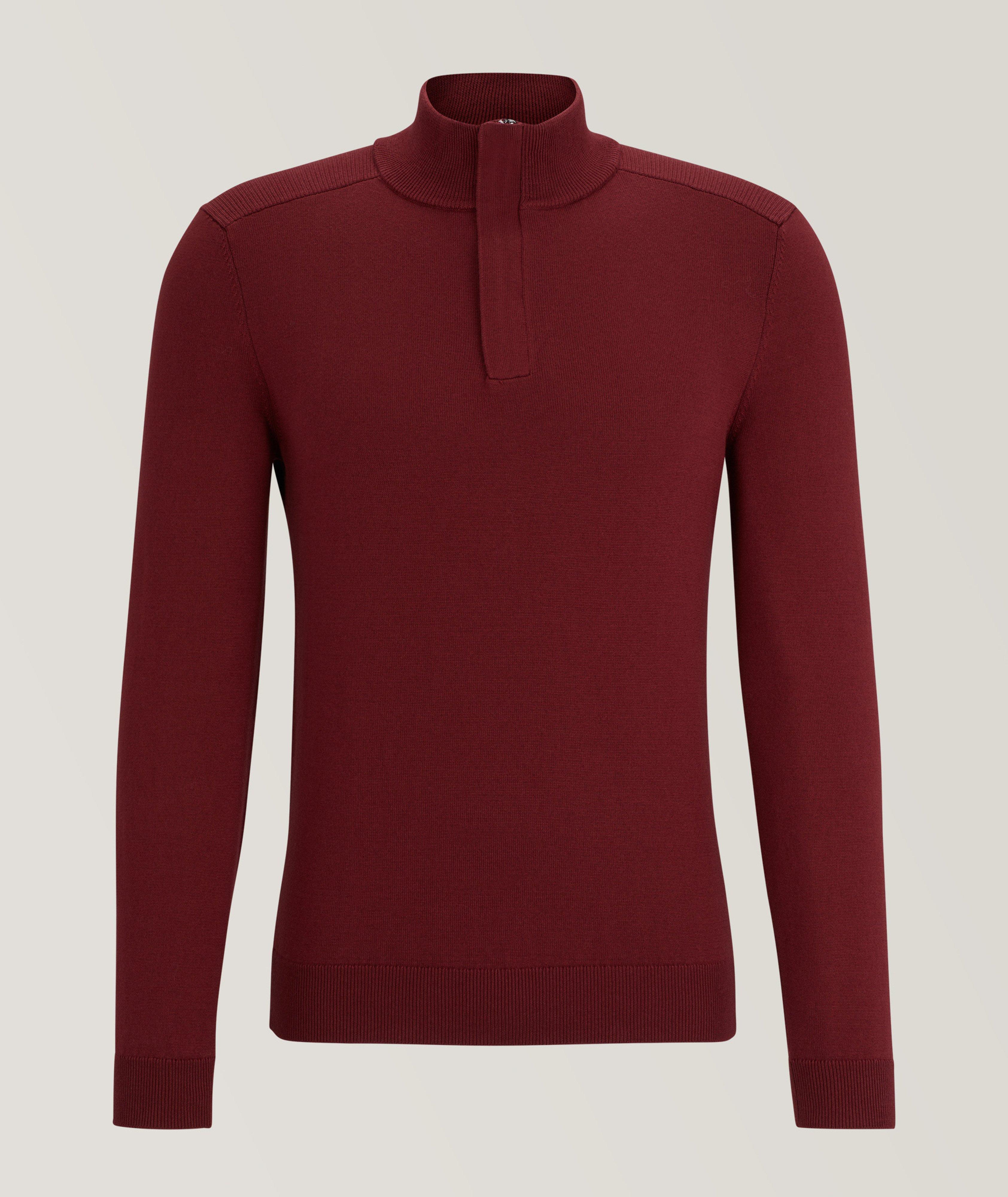 Maretto Virgin Wool-Cotton Quarter-Zip Sweater image 0