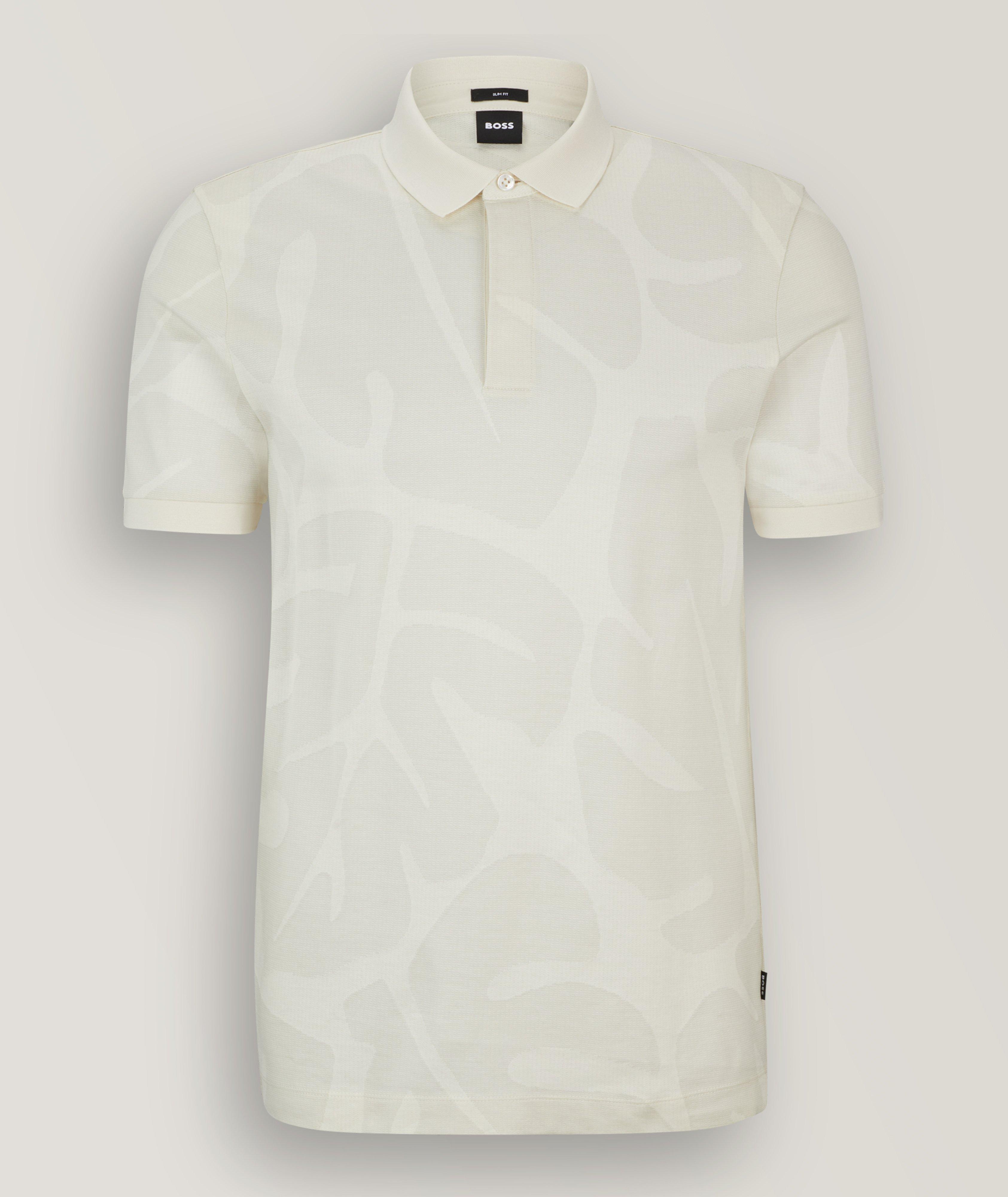 All-Over Monstera Leaf Cotton Polo image 0