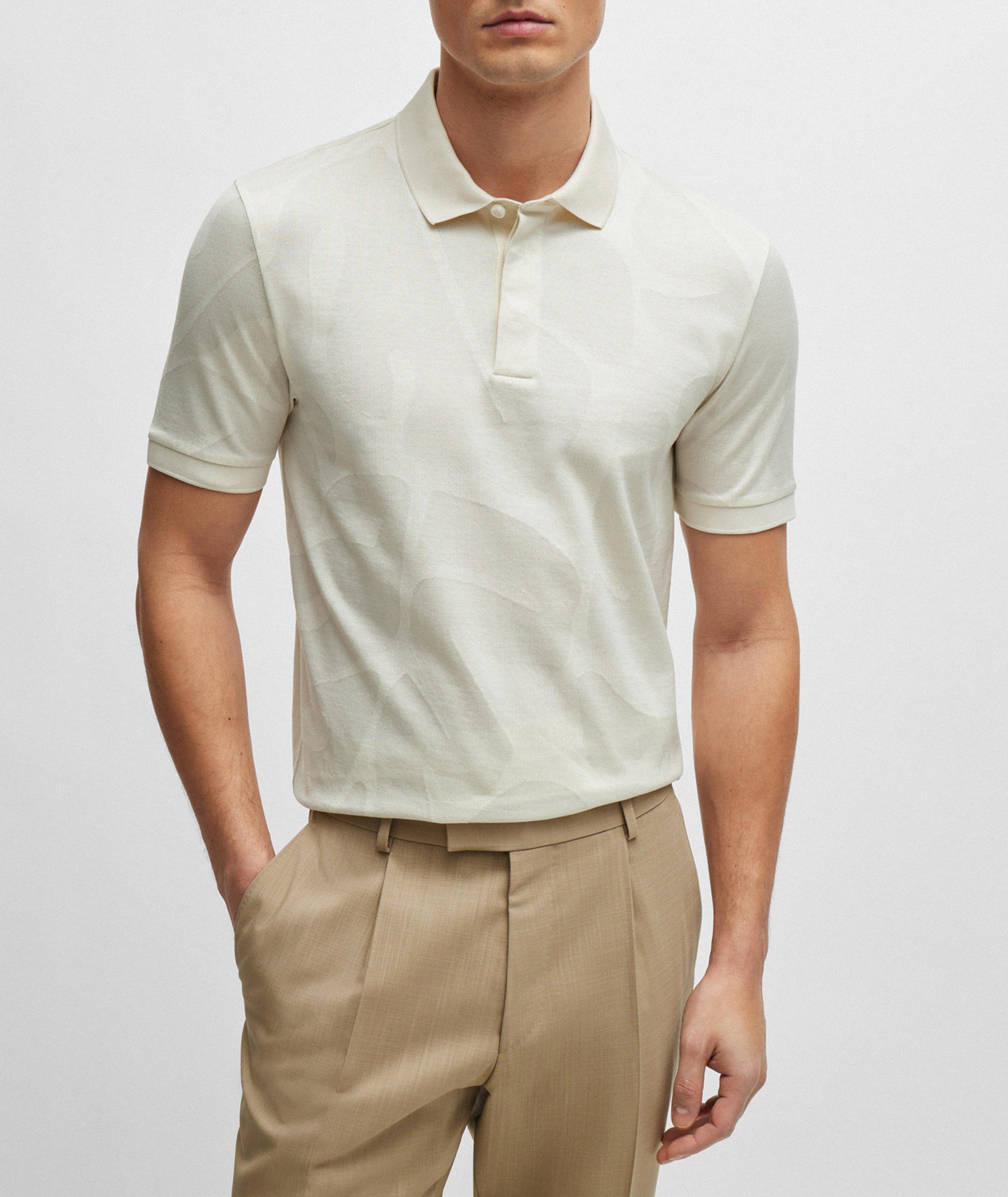 All-Over Monstera Leaf Cotton Polo image 1