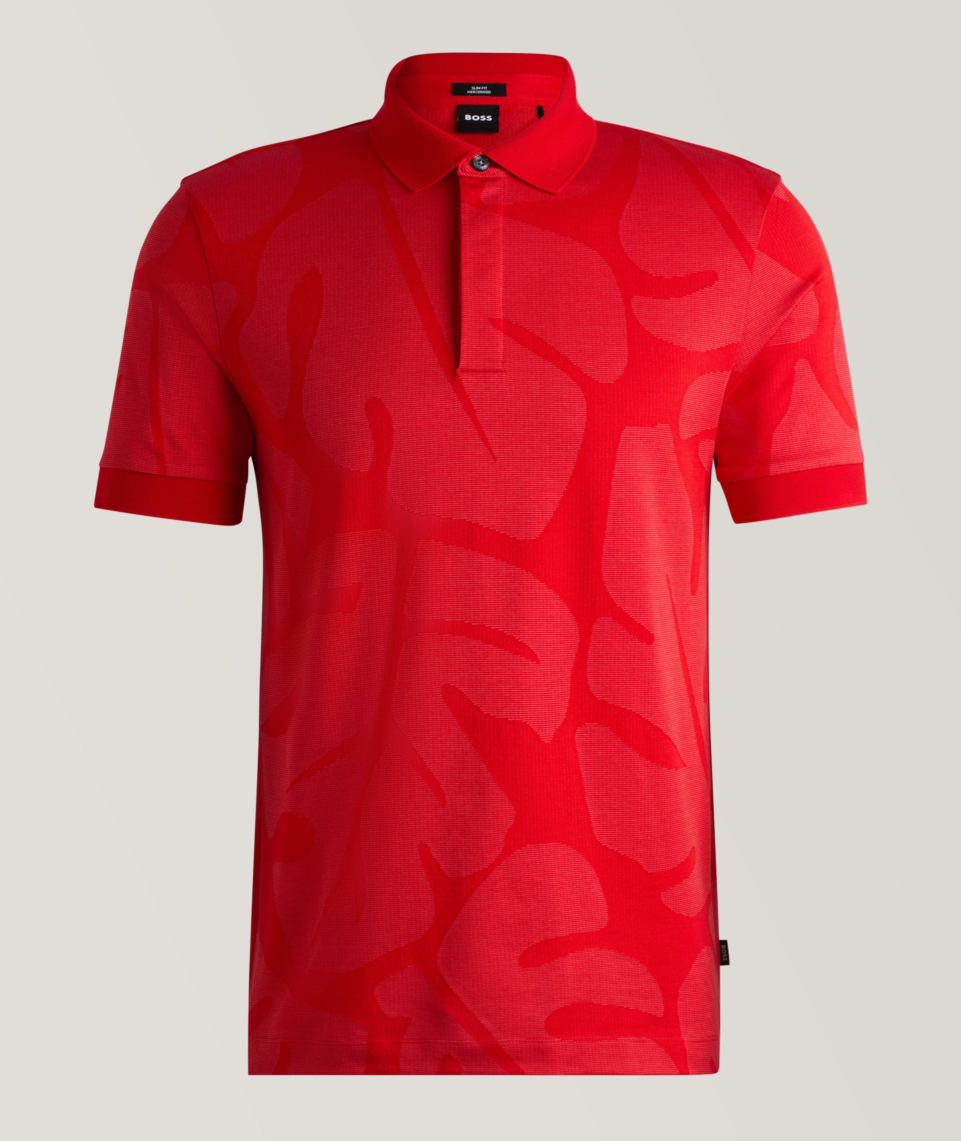 All-Over Monstera Leaf Cotton Polo