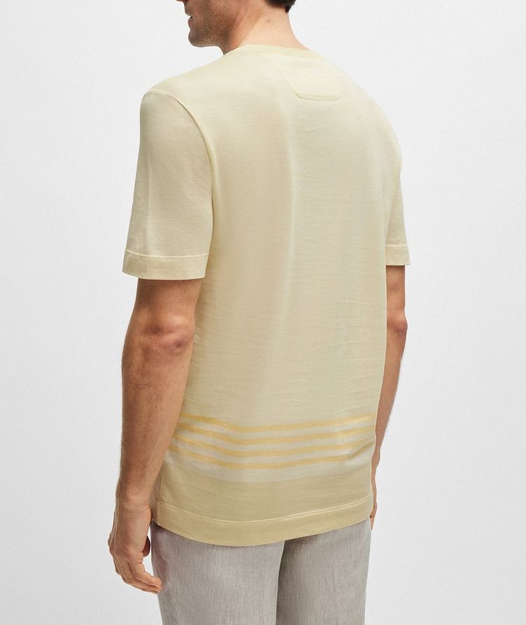 Two-Toned Striped Cotton-Silk T-Shirt image 2