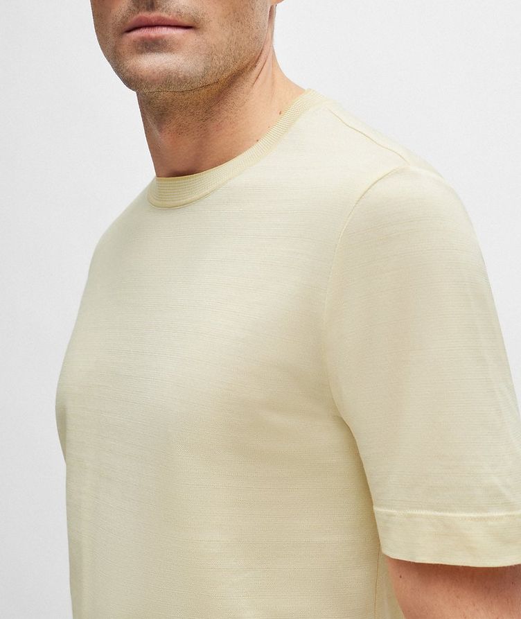 Two-Toned Striped Cotton-Silk T-Shirt image 3