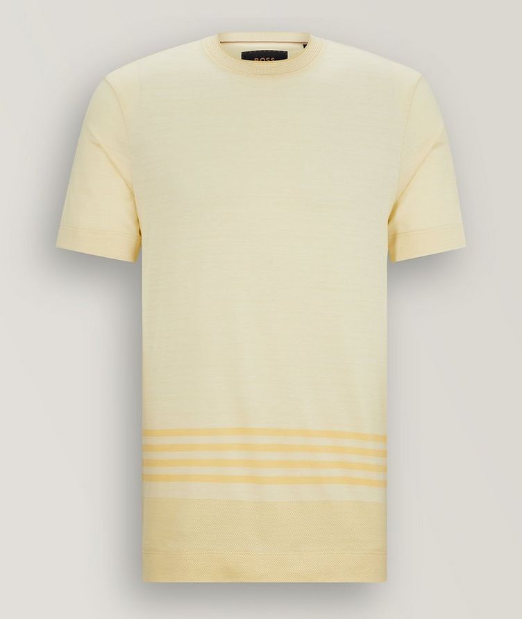 Two-Toned Striped Cotton-Silk T-Shirt image 0