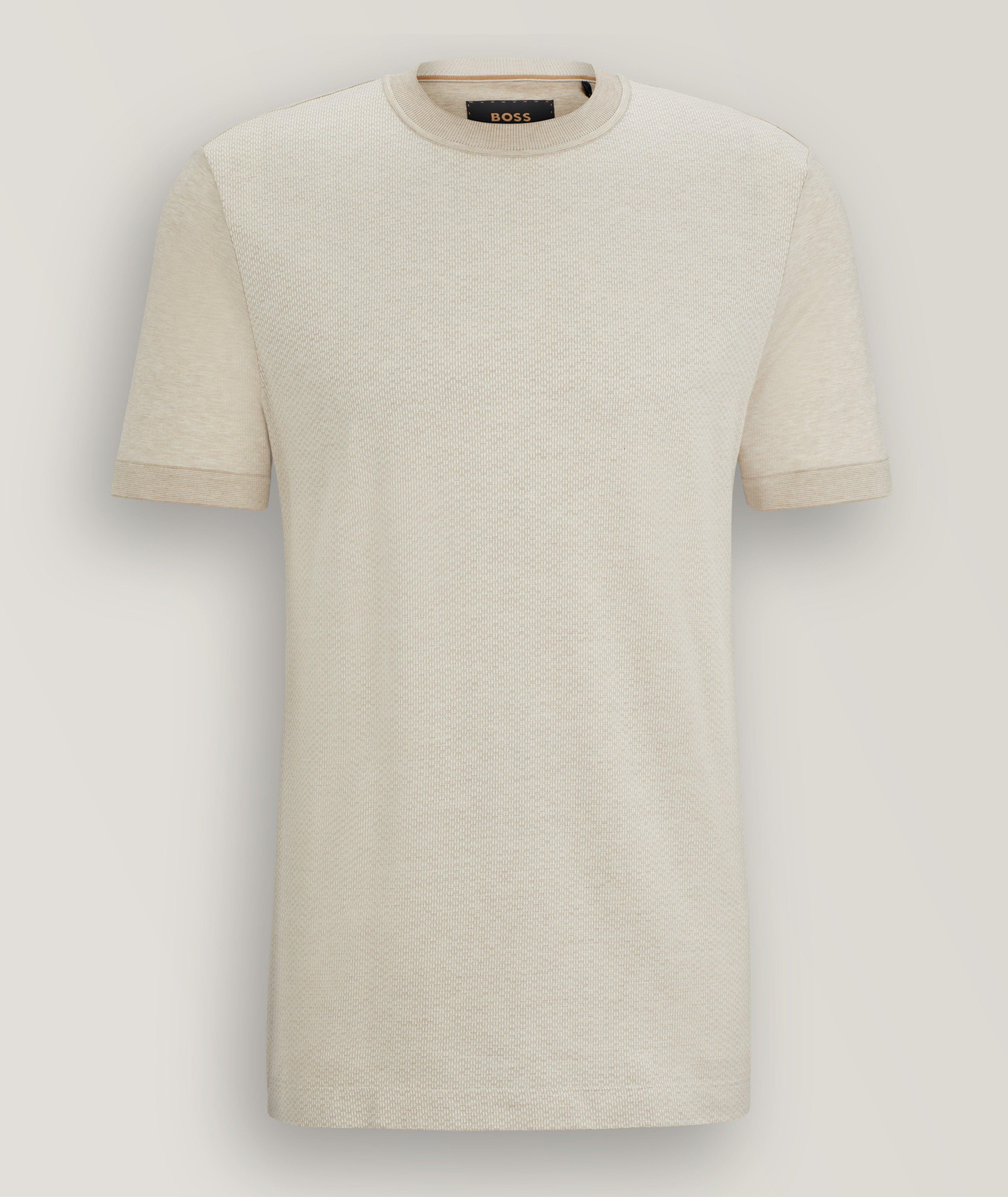 Two-Toned Micro Jacquard Cotton-Silk T-Shirt image 0