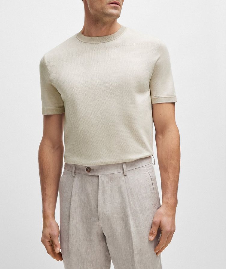 Two-Toned Micro Jacquard Cotton-Silk T-Shirt image 1